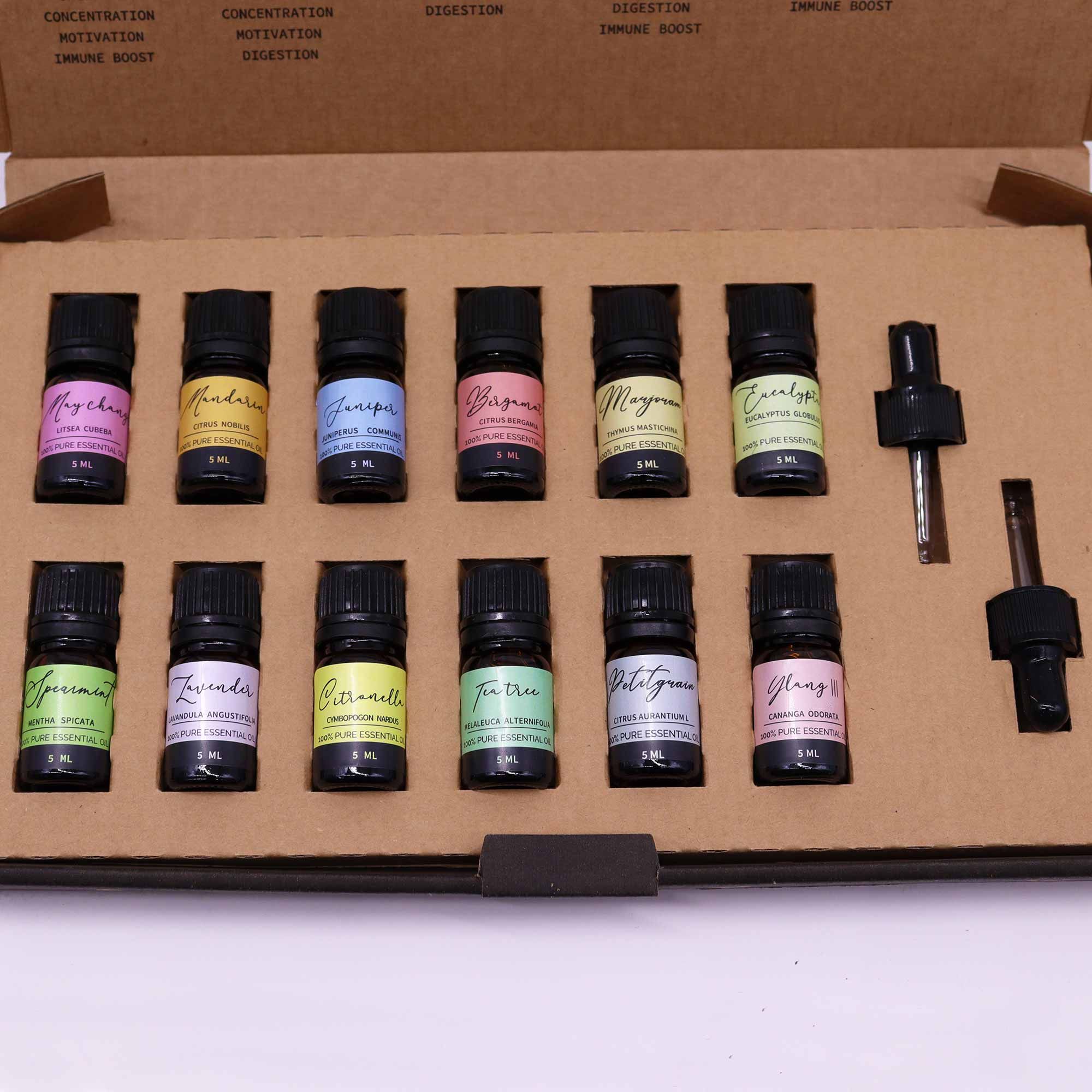 Conjunto de Óleos Essenciais de Aromaterapia – Primavera (12×5 ml)