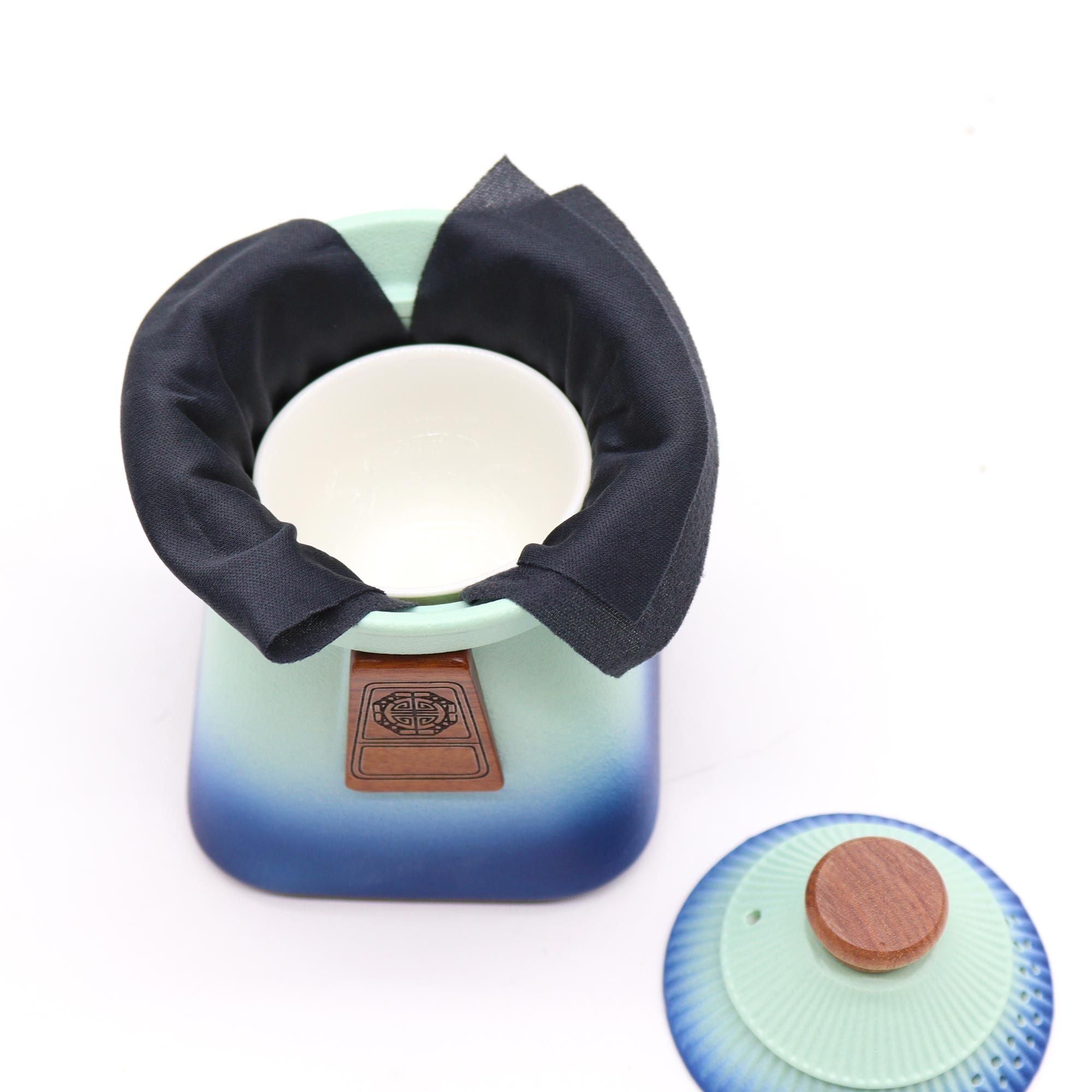 Juego de Tetera Temple y Tres Tazas – Azul Celeste