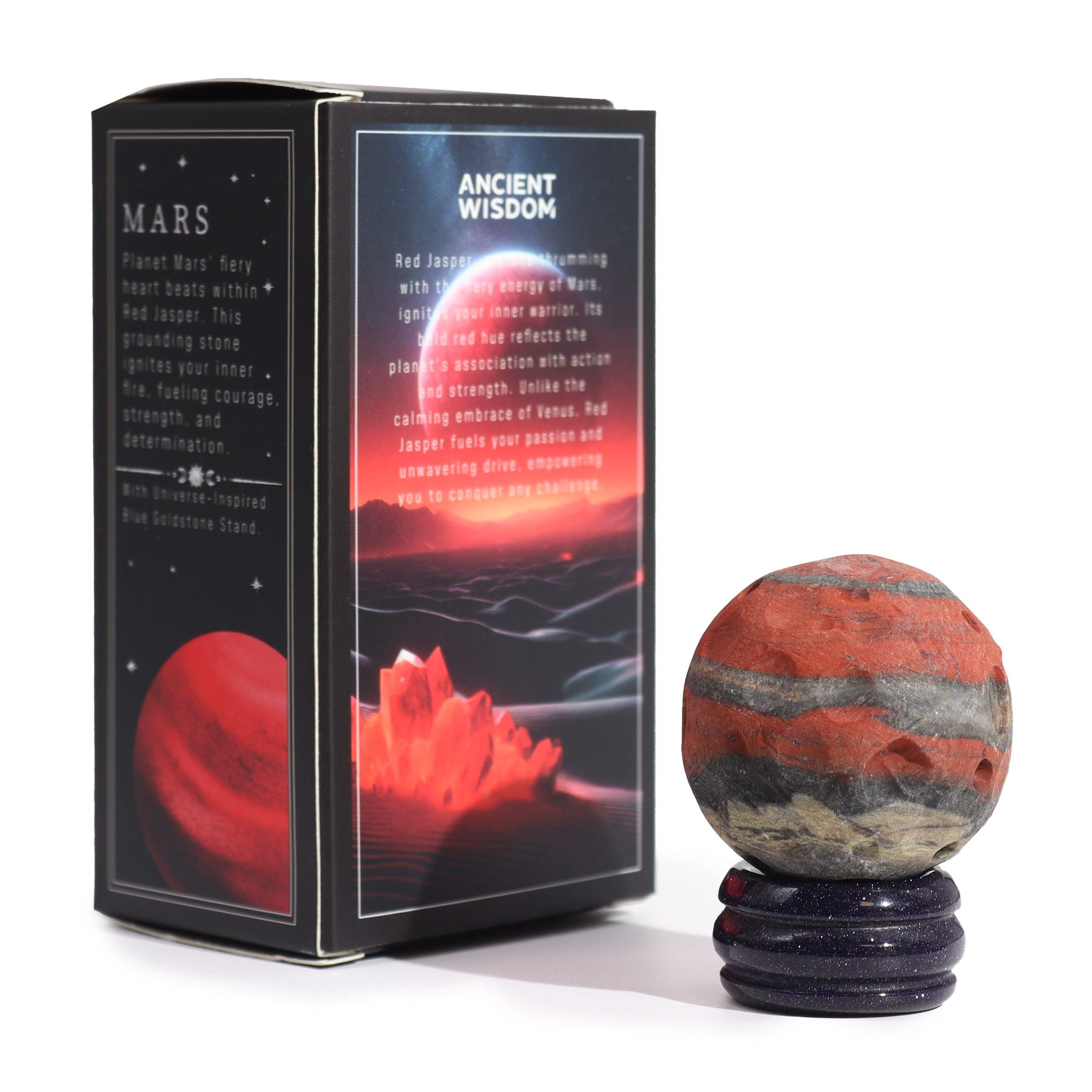 Red Jasper Planet with Solar Stand Mars (40mm)
