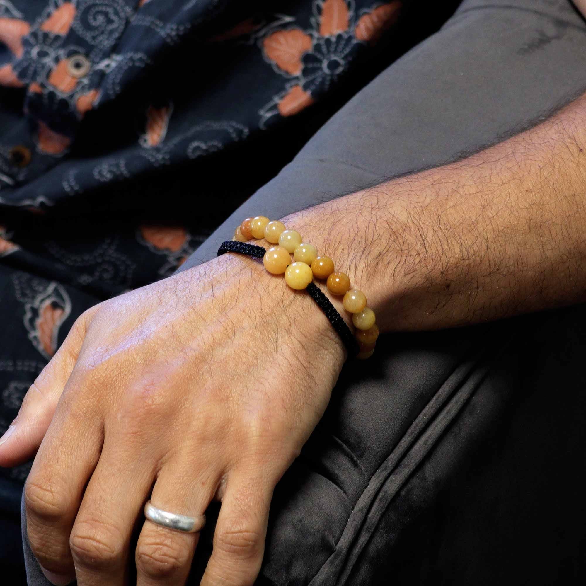 Set of Double Power Bracelets in Natural Stones – Yellow Aventurine