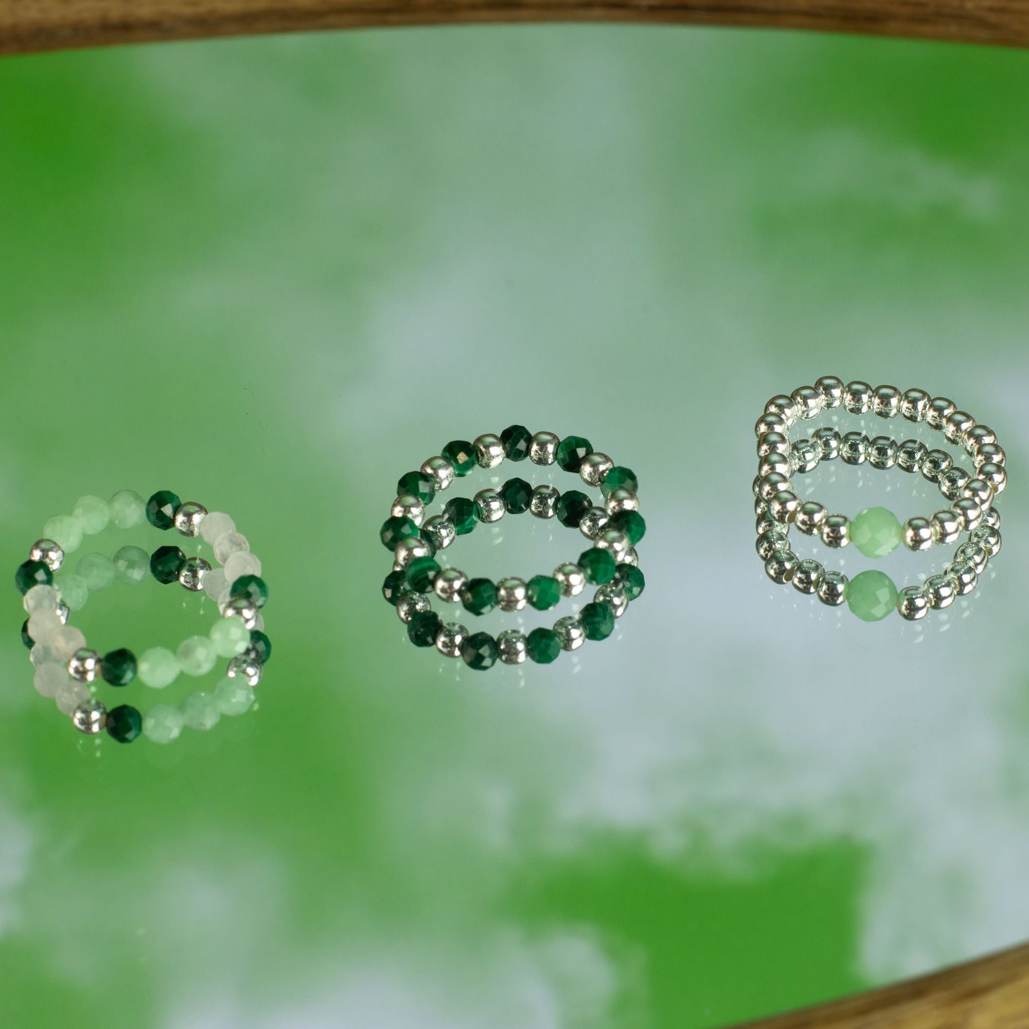 Conjunto de Anéis com Pedra Nymph – Espírito da Floresta