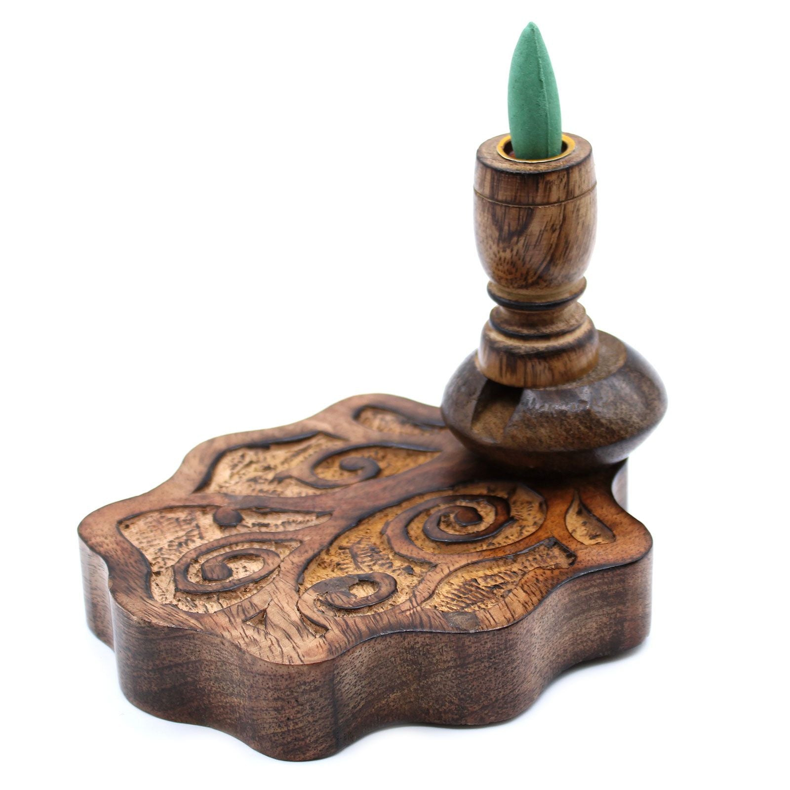 Mango Wood Tree of Life Backflow Incense Burner