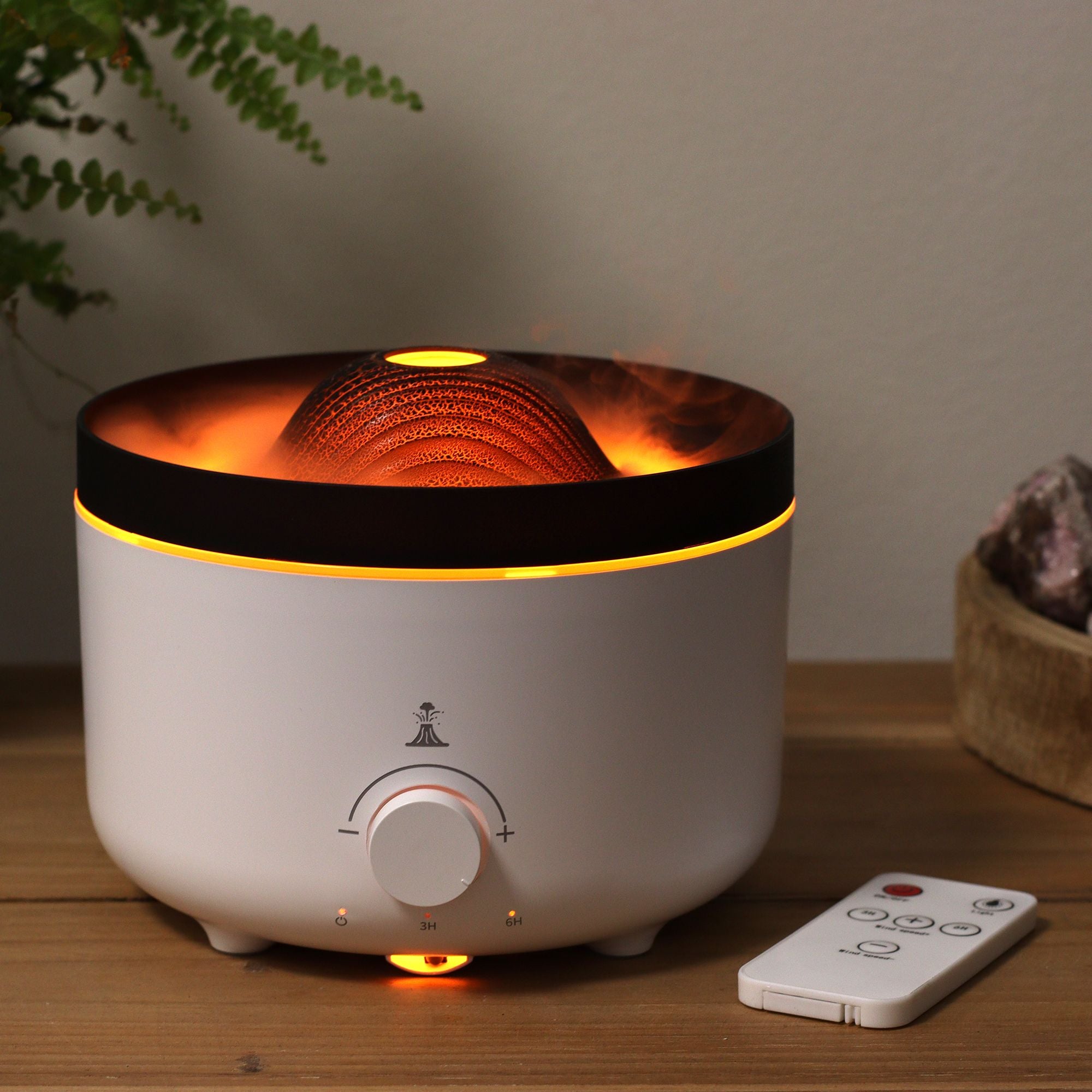 Difusor de Aroma Eléctrico Grande con Efecto Volcán de Dos Colores (Enchufe EU)