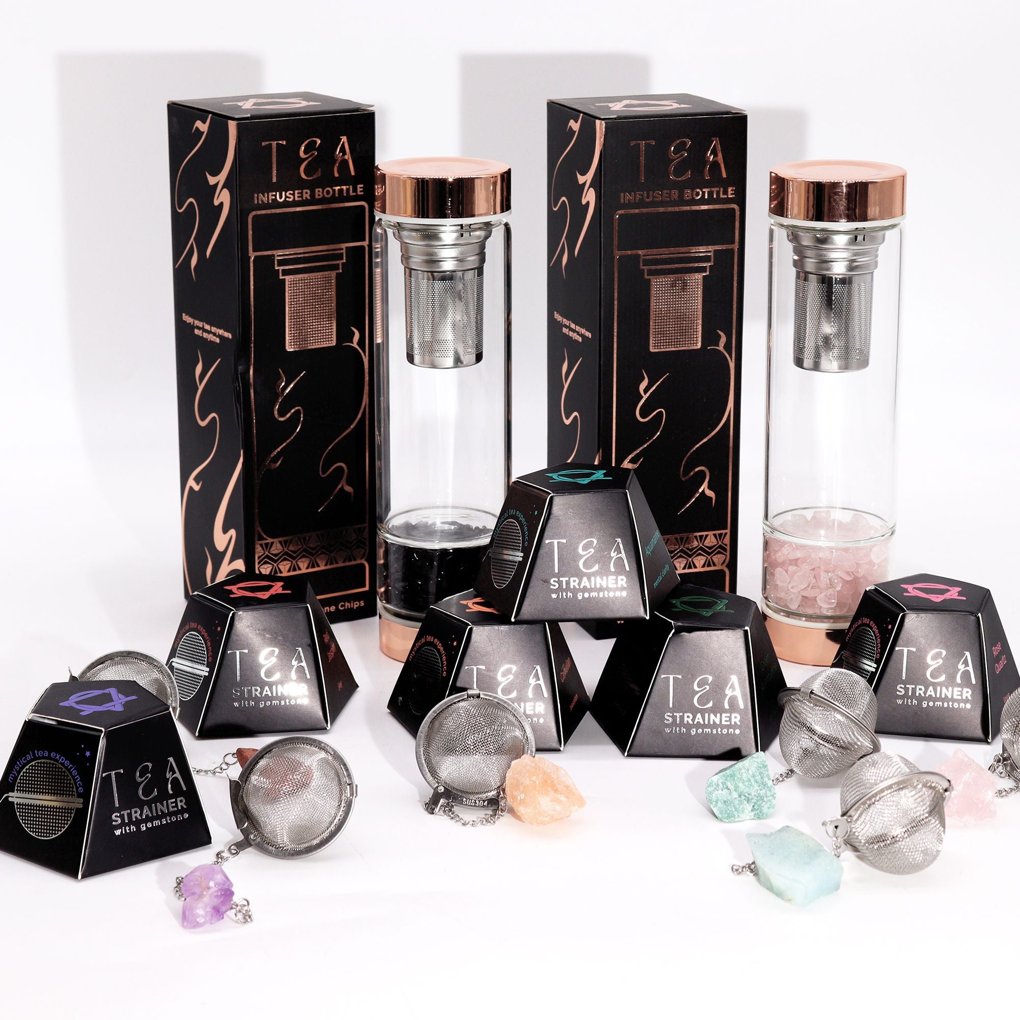 Infusor de Chá com Pedra Natural em Cristal Bruto – Cornalina