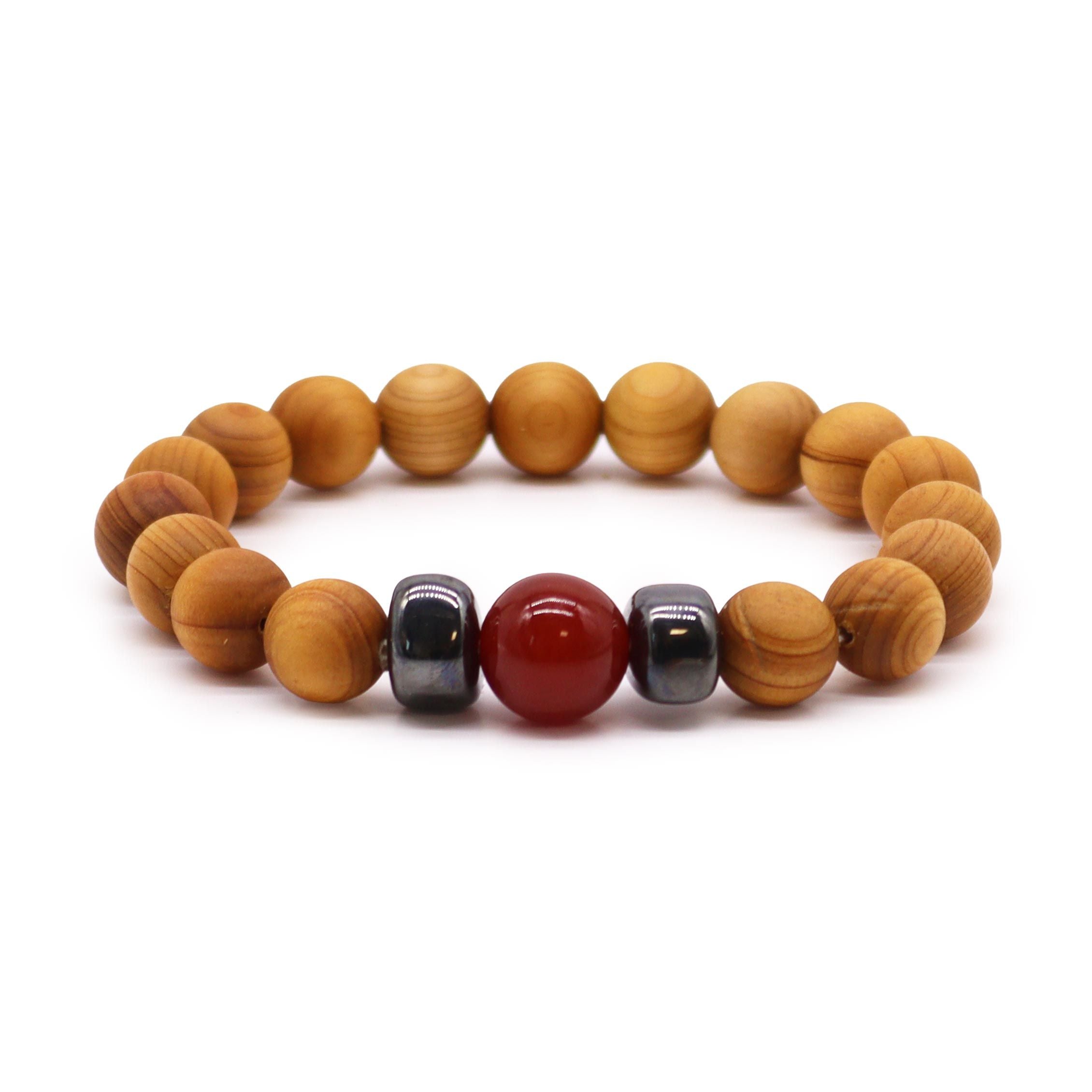 Cedar Bracelet – Root Chakra – Red Jasper