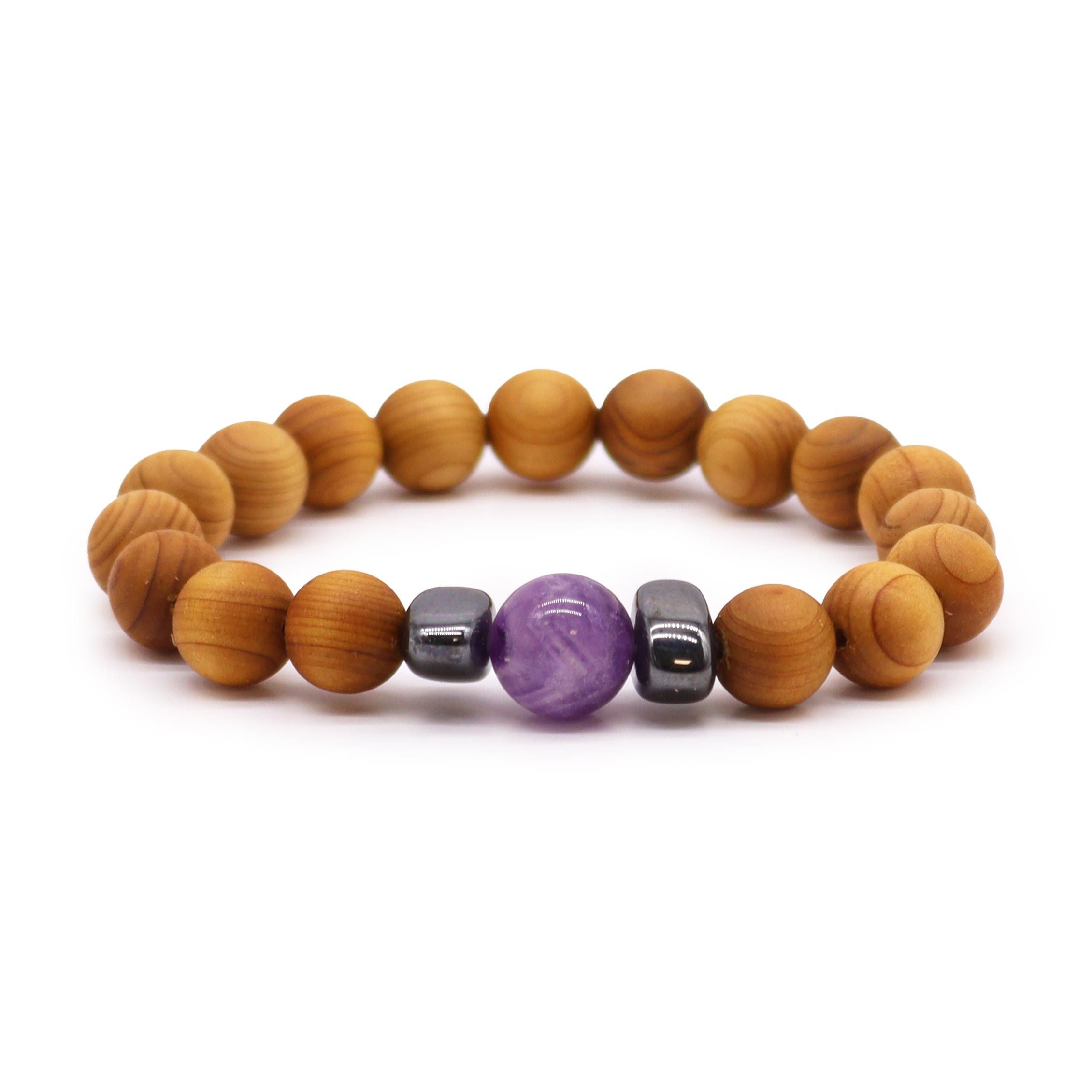 Cedar Bracelet – Third Eye Chakra – Amethyst
