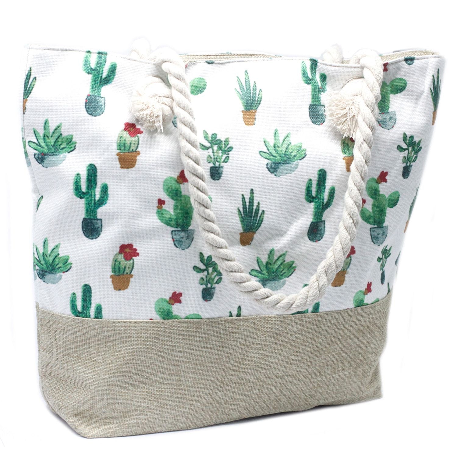 Bolsa shopper com alça de corda - Mini Cacto