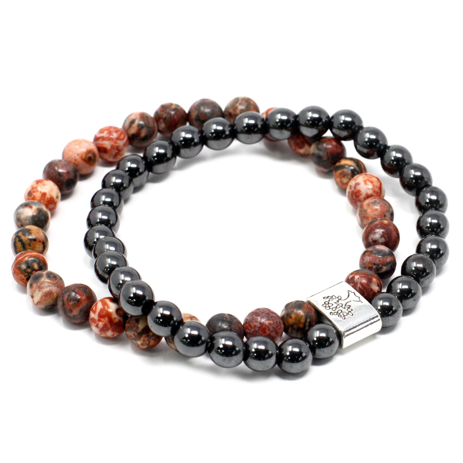 Magnetic Natural Stone Bracelet – Leopard Skin Jasper