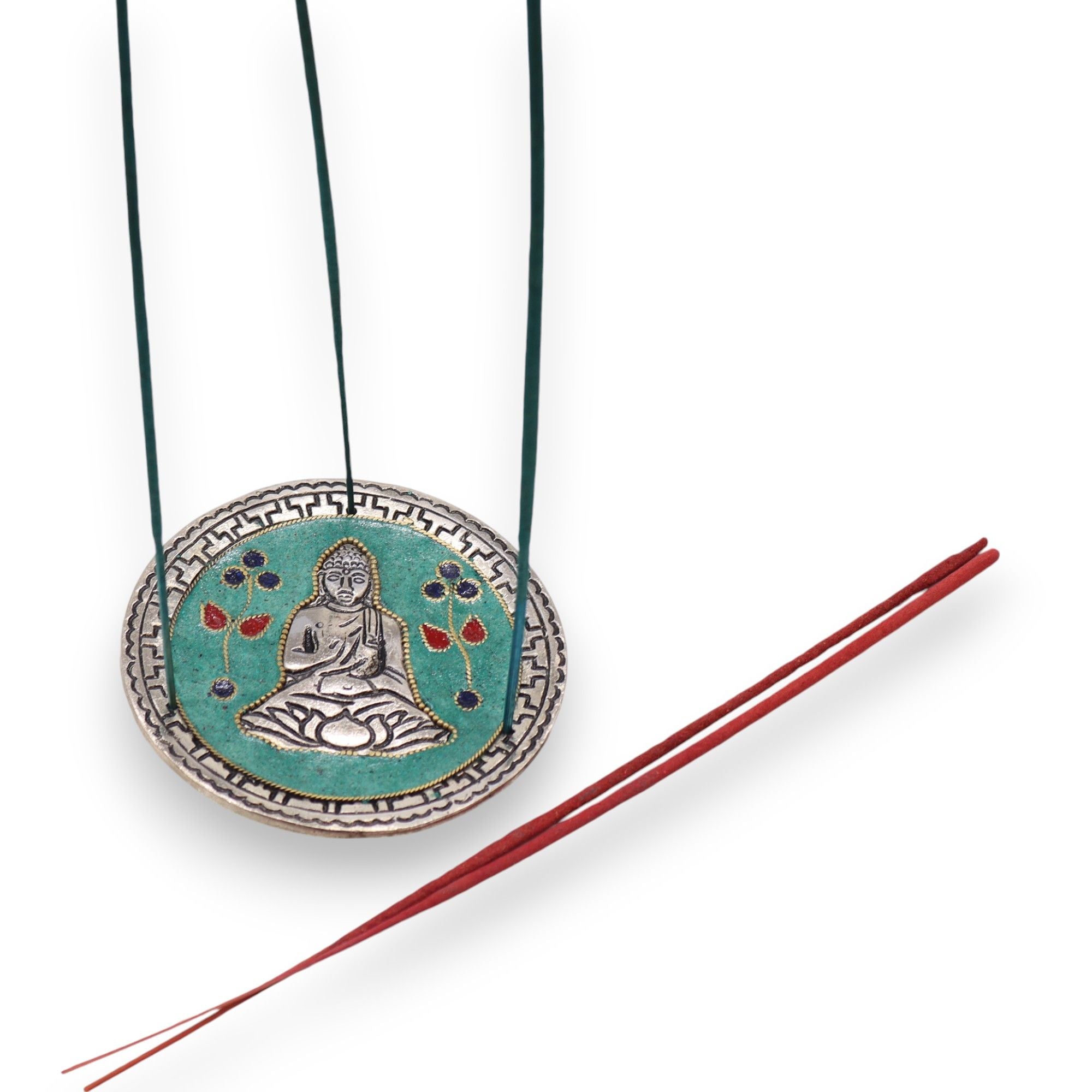 Suporte de Incenso Buda Verde Decorativo