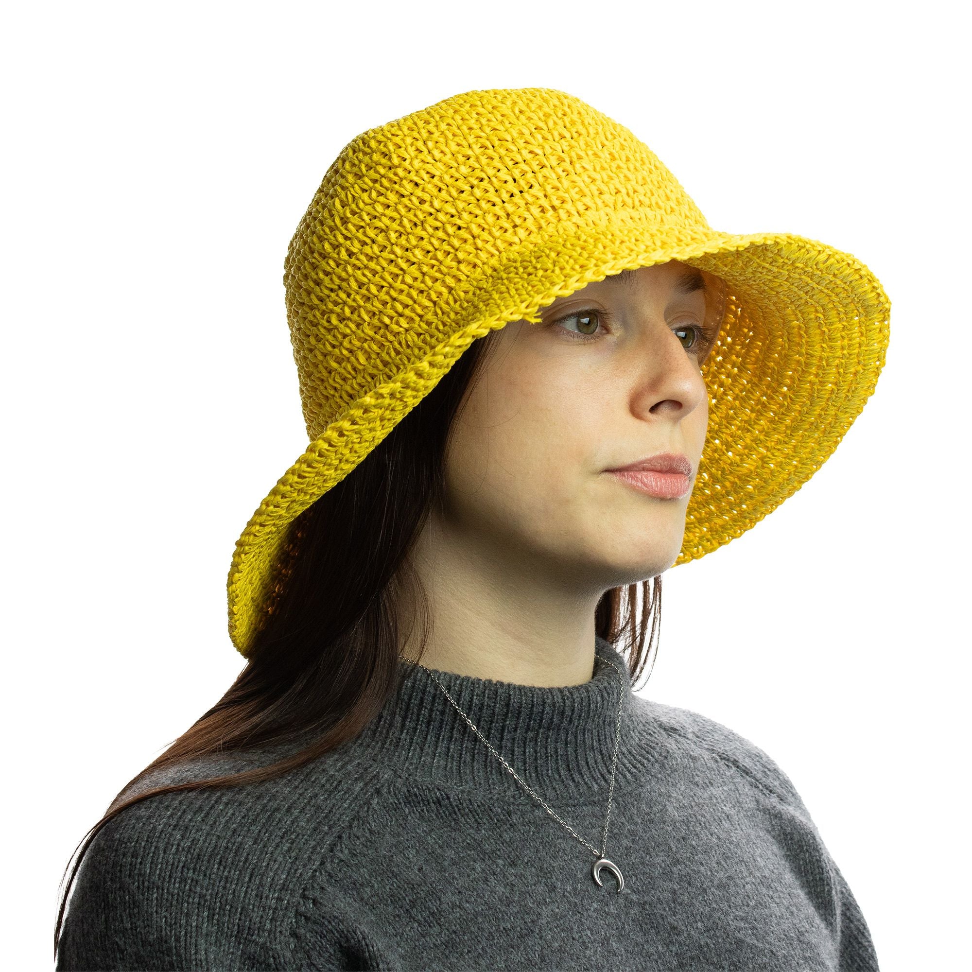 Chapéu de sol Nomad Sari em palha de aba larga - Amarelo