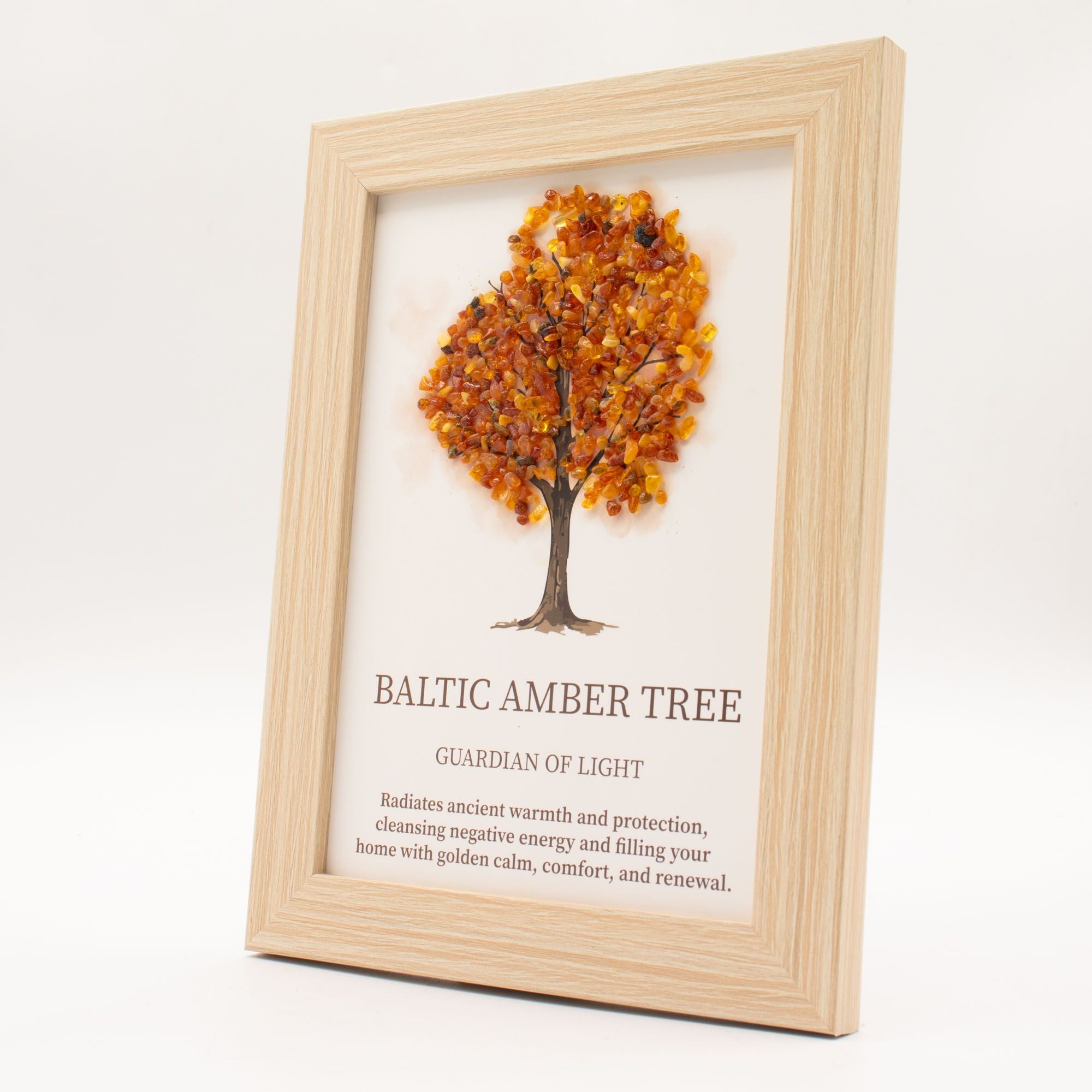 Quadro com Pedras Naturais Árvore da Vida Âmbar Báltico