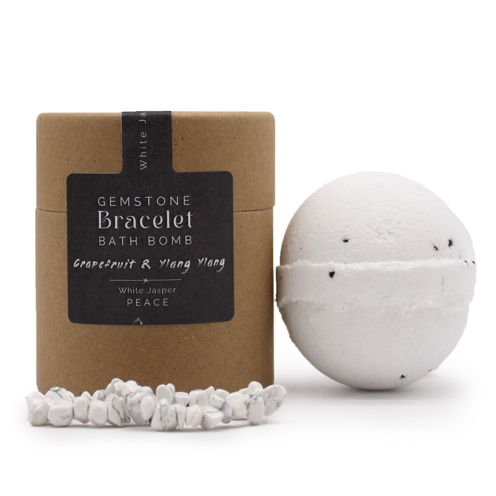 Bomba de Banho com Pulseira de Pedra Natural - Jaspe Branco