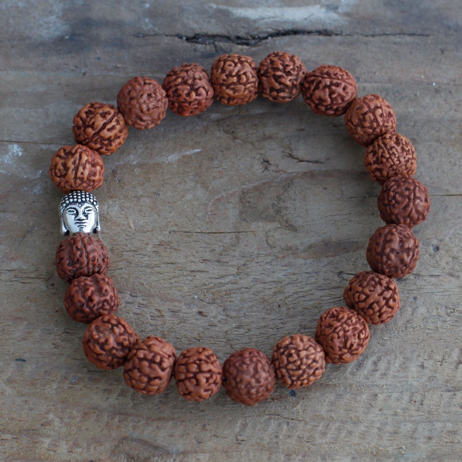 Pulseira Rudraksha Buda Japa Mala - Natural