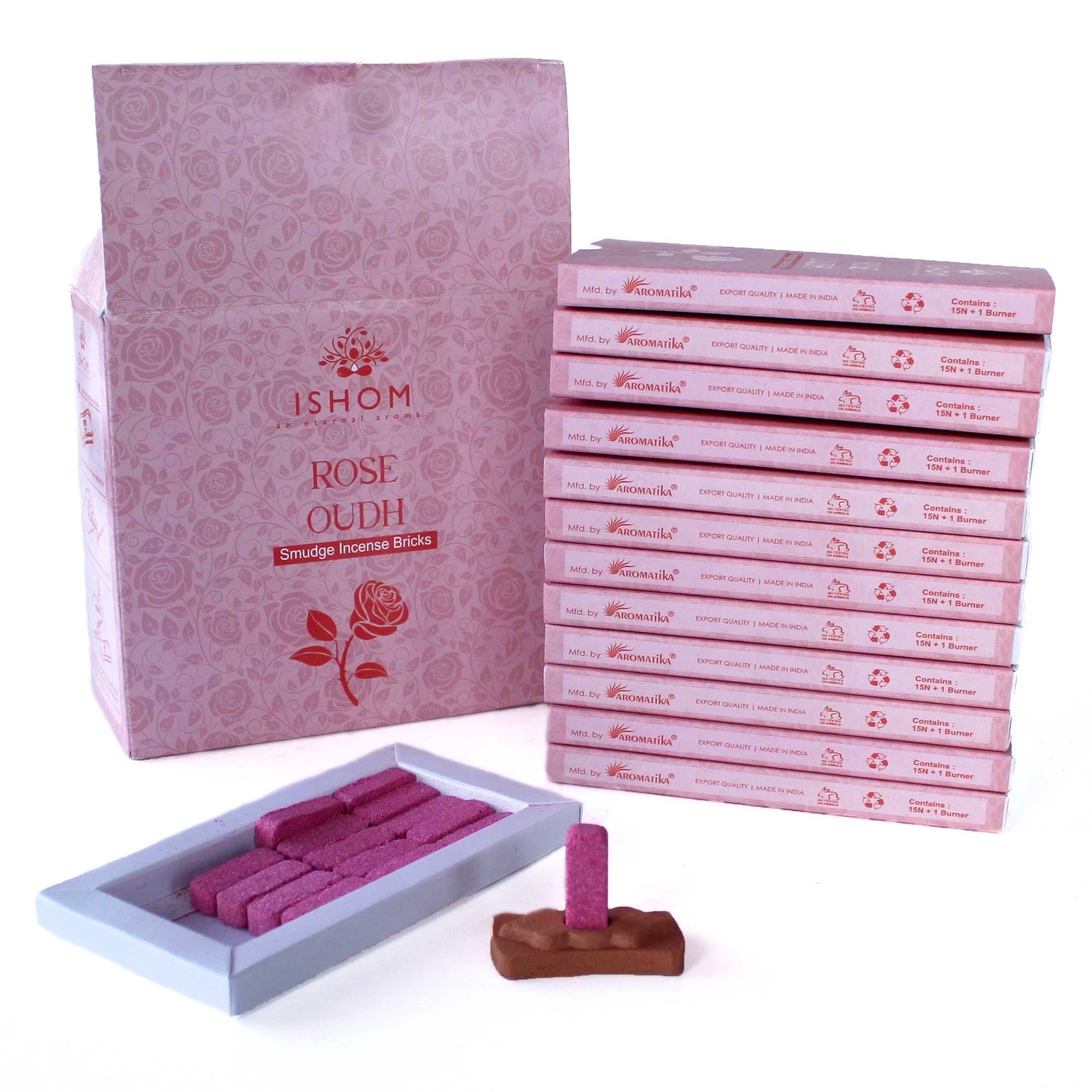 Conjunto de 15 Blocos de Smudge Natural e Queimador Madeira de Rosa
