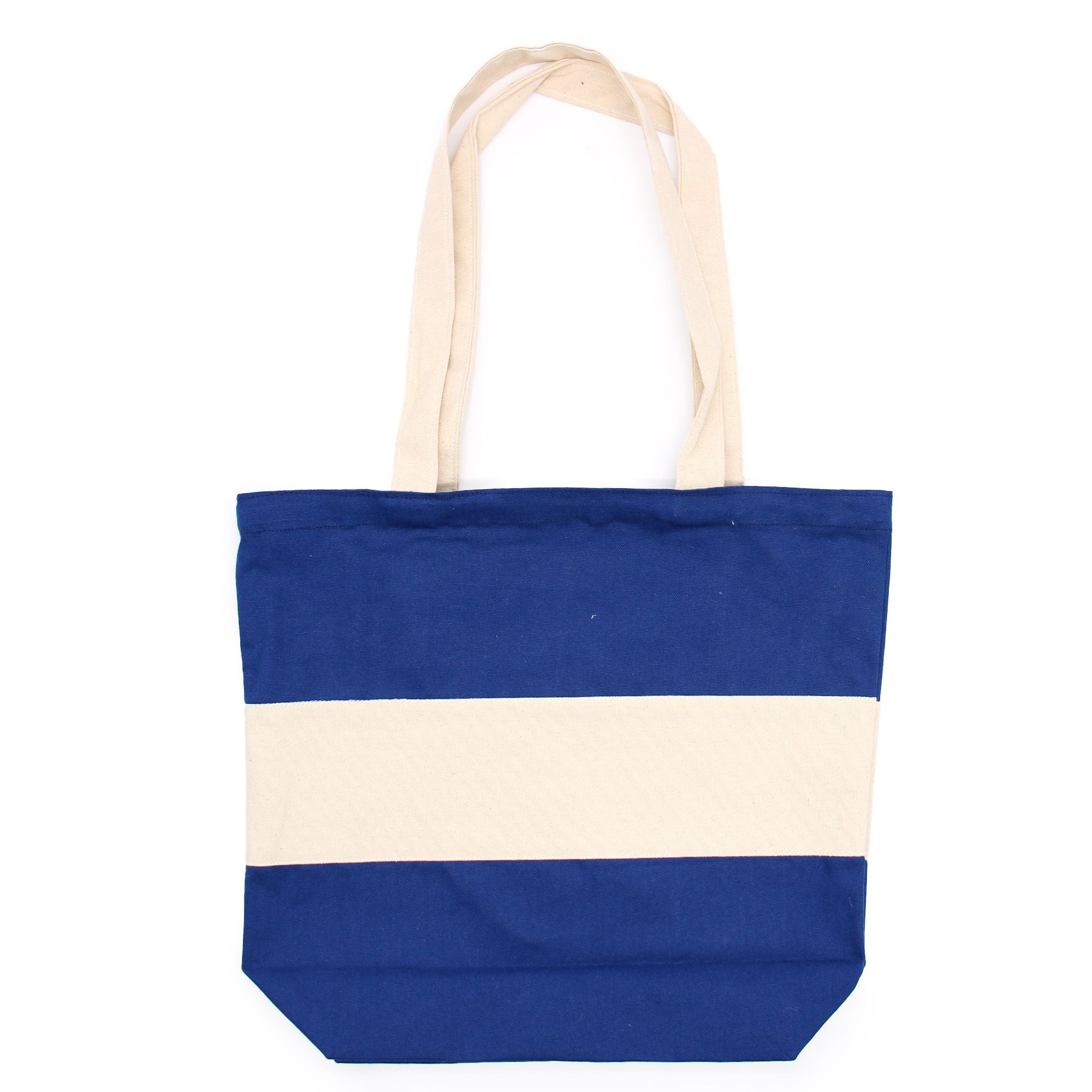 Bolsa de Algodão Dois Tons - Natural e Azul