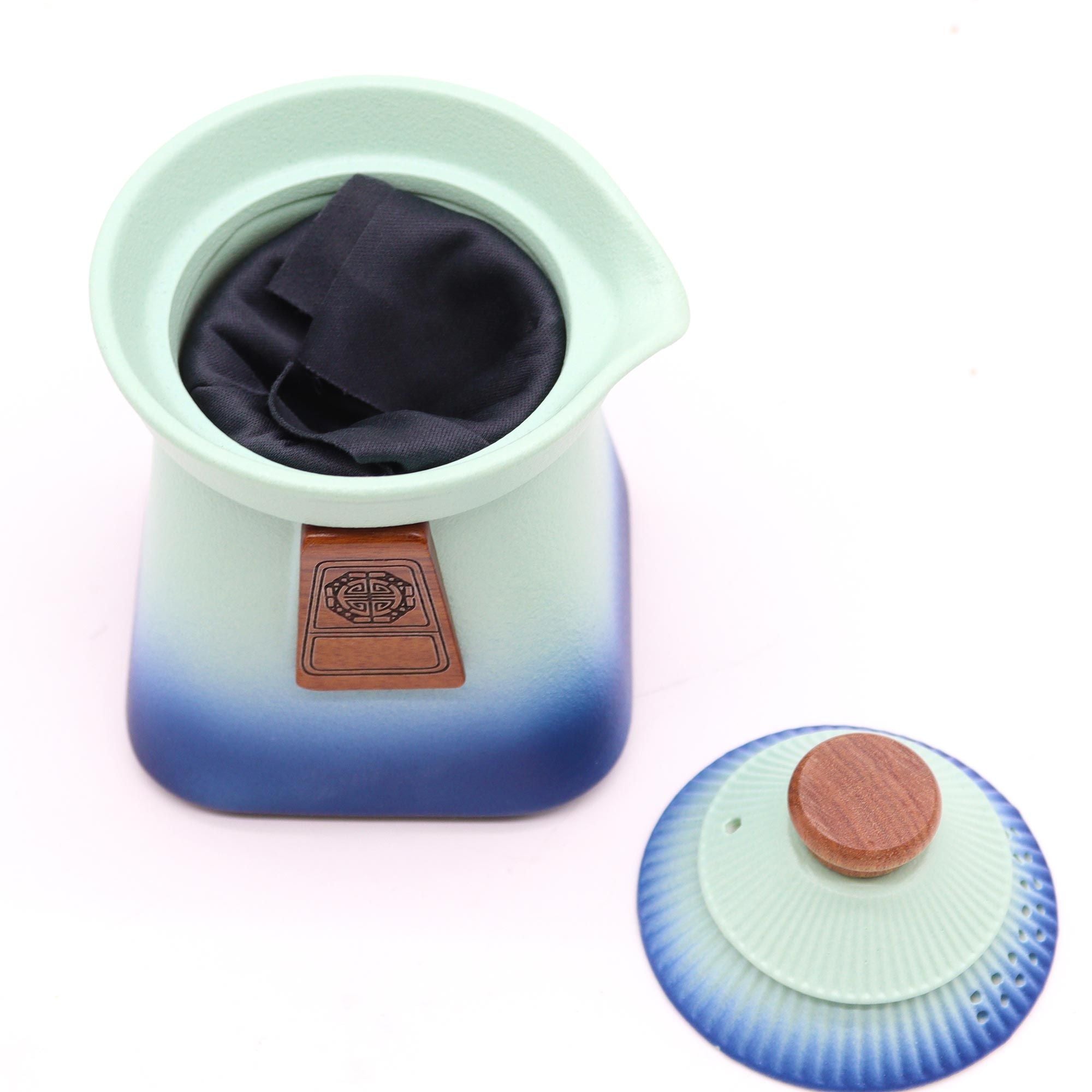 Juego de Tetera Temple y Tres Tazas – Azul Celeste