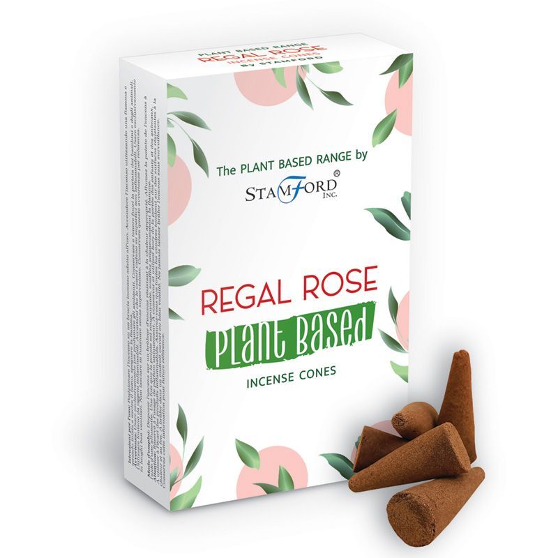 Cones de Incenso à Base de Plantas Rosa Real