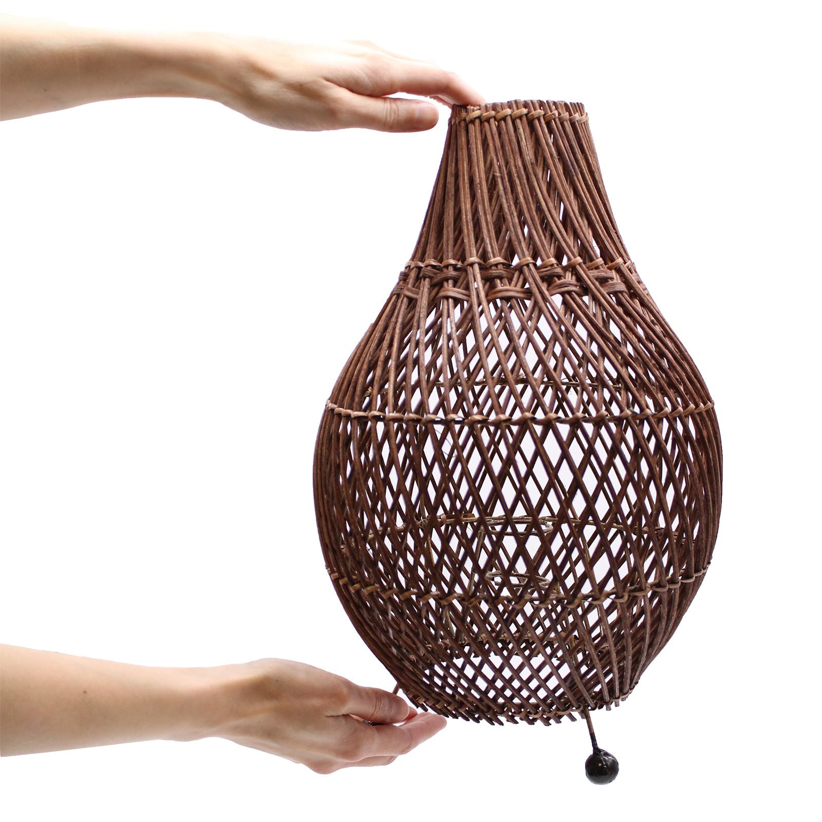 Lâmpada de Mesa em Rattan – Castanho Escuro