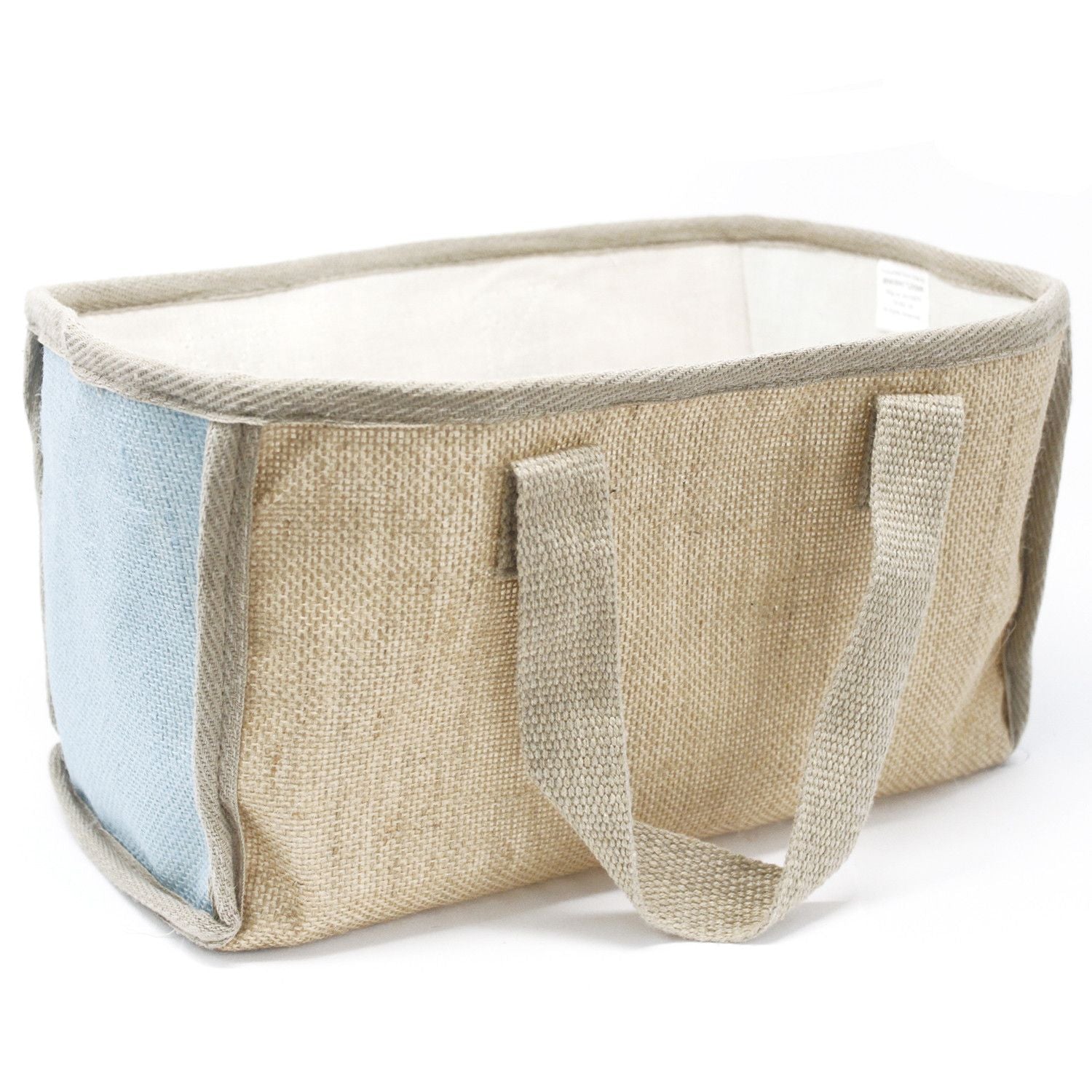 Cesto Grande de Juta - 33x18x20 cm - Azul