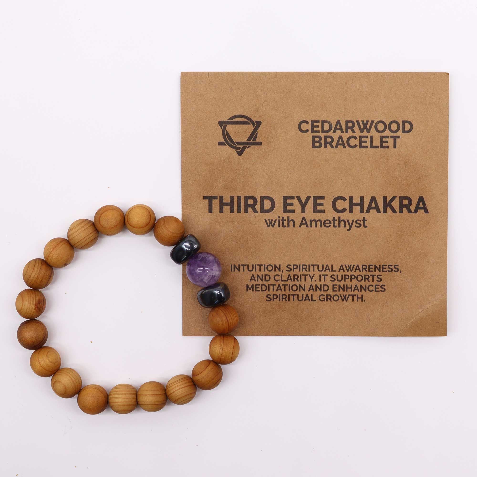 Cedar Bracelet – Third Eye Chakra – Amethyst