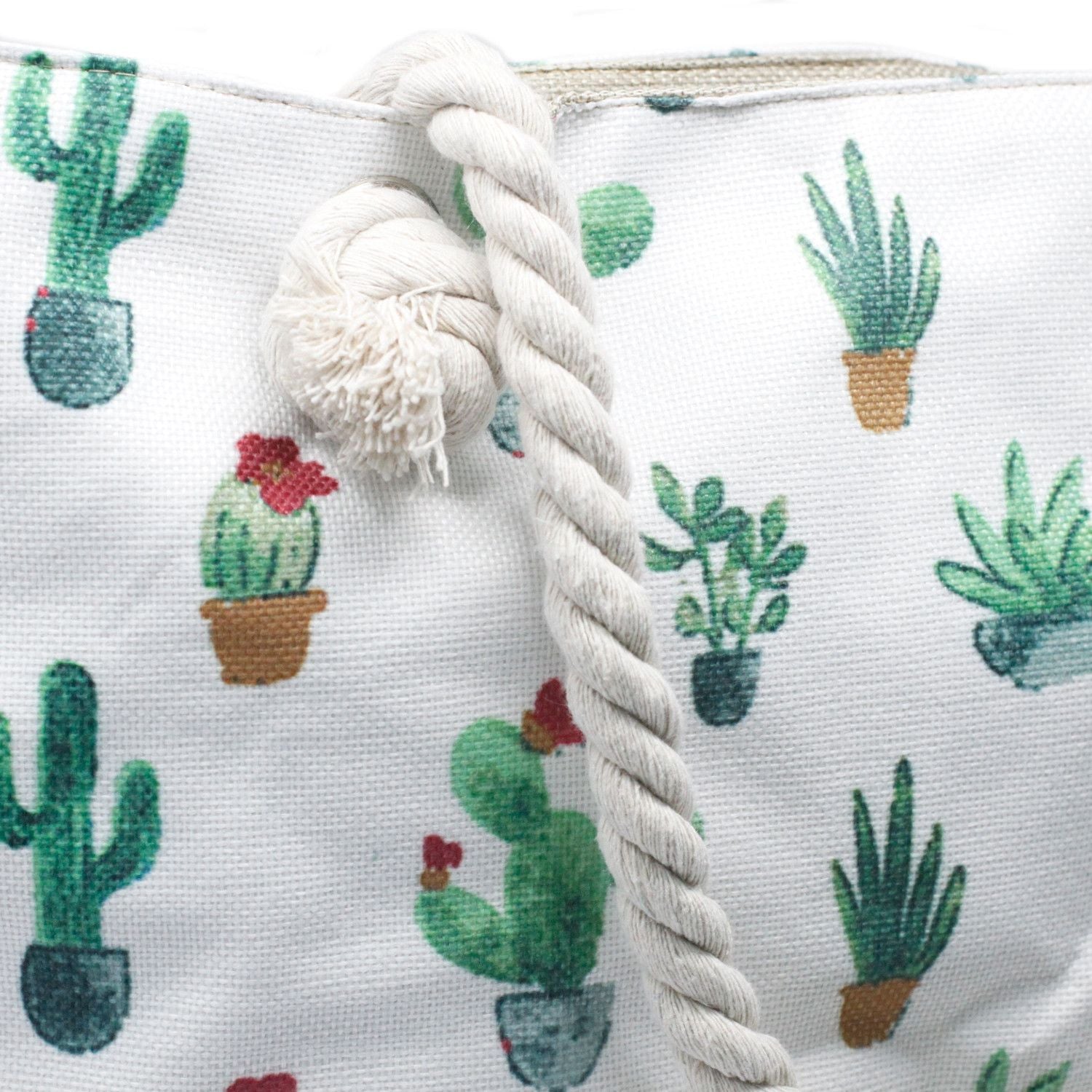 Bolsa shopper com alça de corda - Mini Cacto