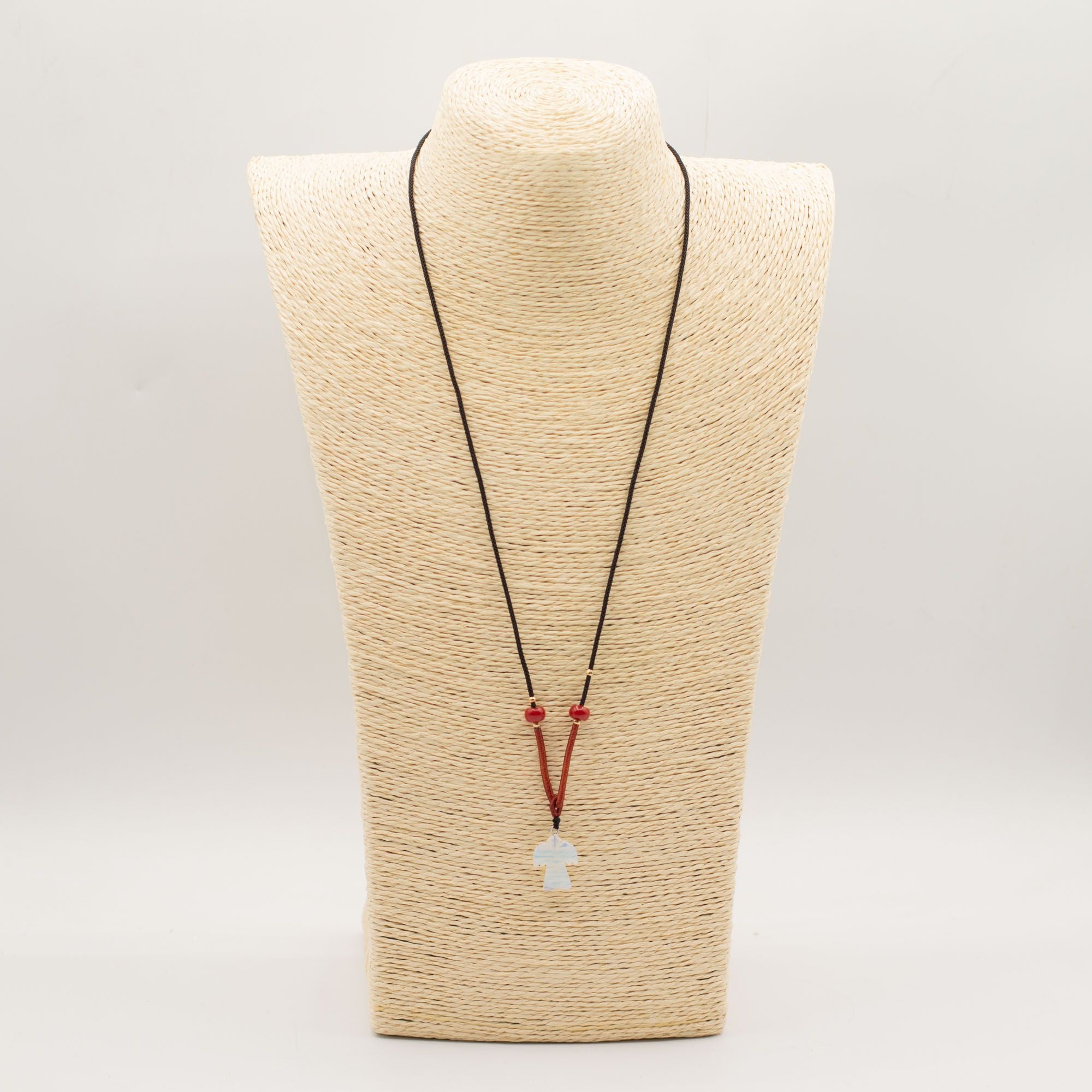 Colar com Cordão e Pendente de Pedra Preciosa - Anjo de Opalita