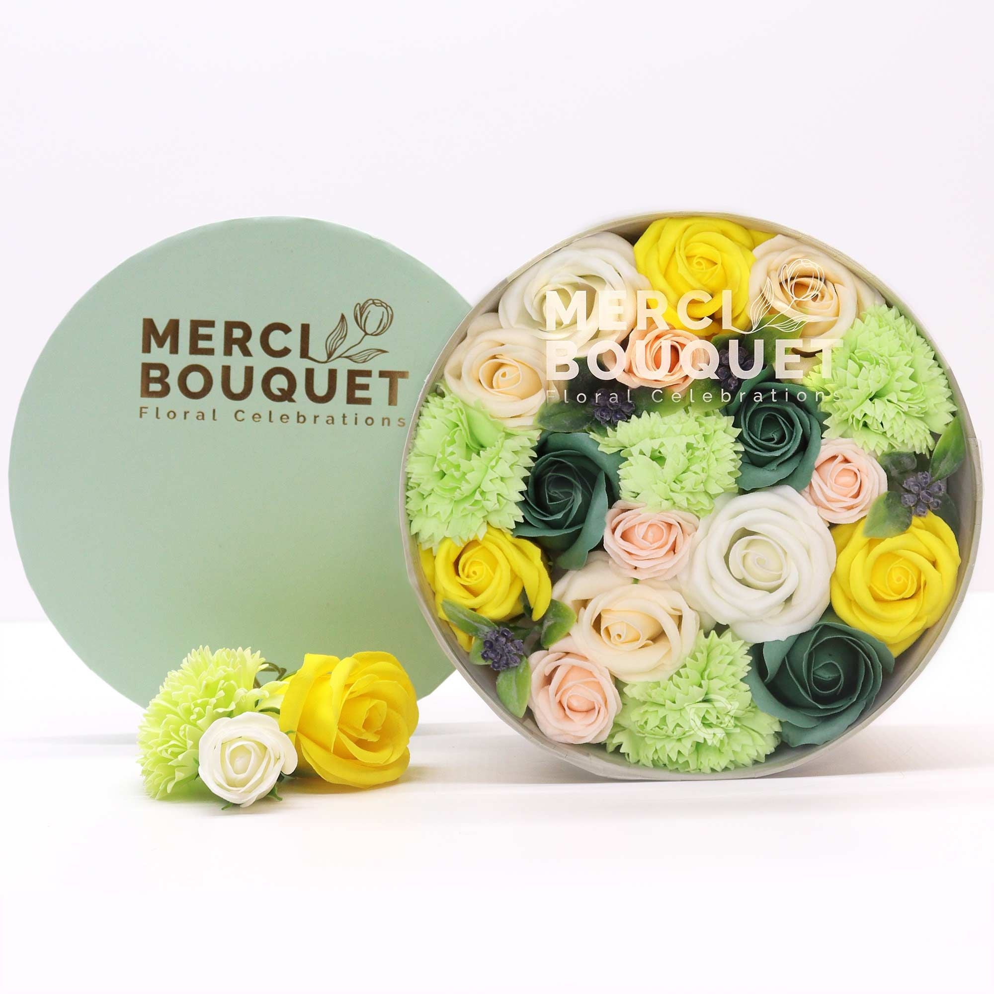 Caixa Redonda - Celebrações de Primavera - Amarelo e Verde