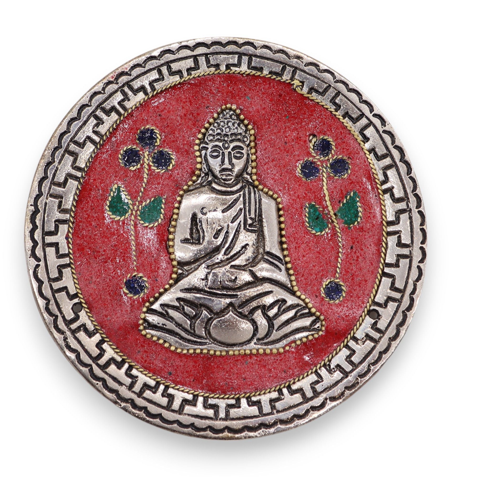 Suporte de Incenso Buda Vermelho Decorativo