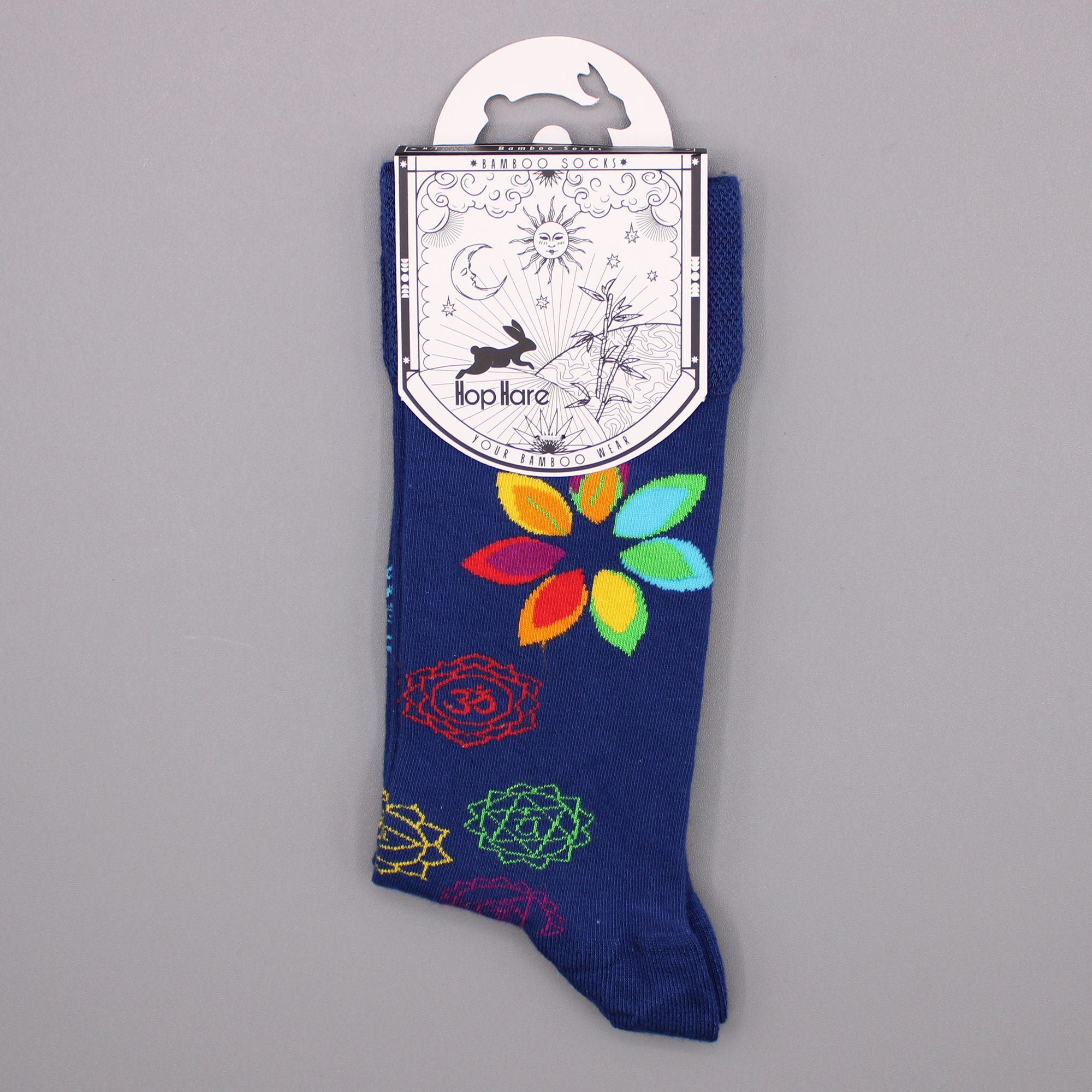 Meias de bambu Hop Hare S/M - Chakra Arco-Íris