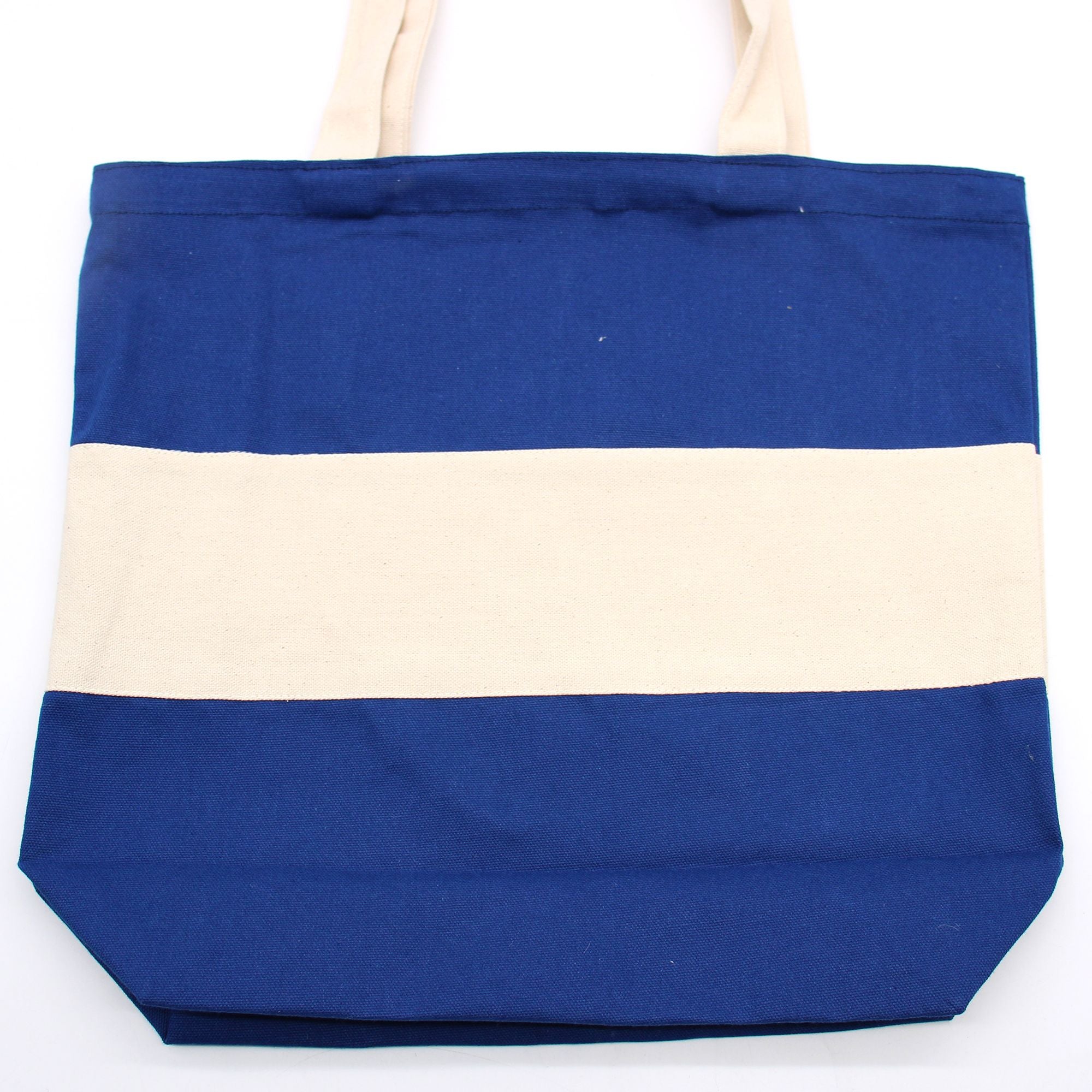 Bolsa de Algodão Dois Tons - Natural e Azul