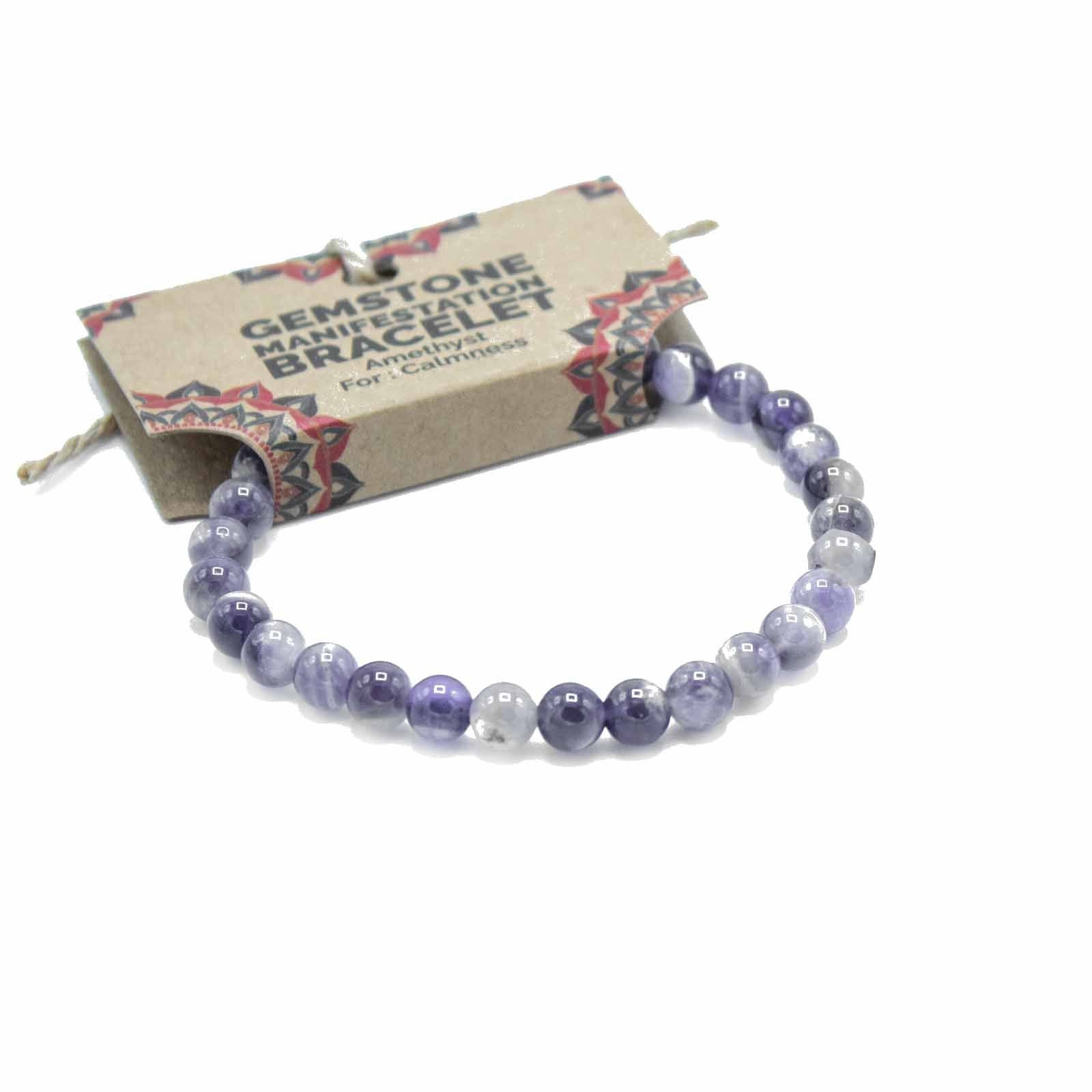 Natural Stone Manifestation Bracelet – Amethyst – Calm