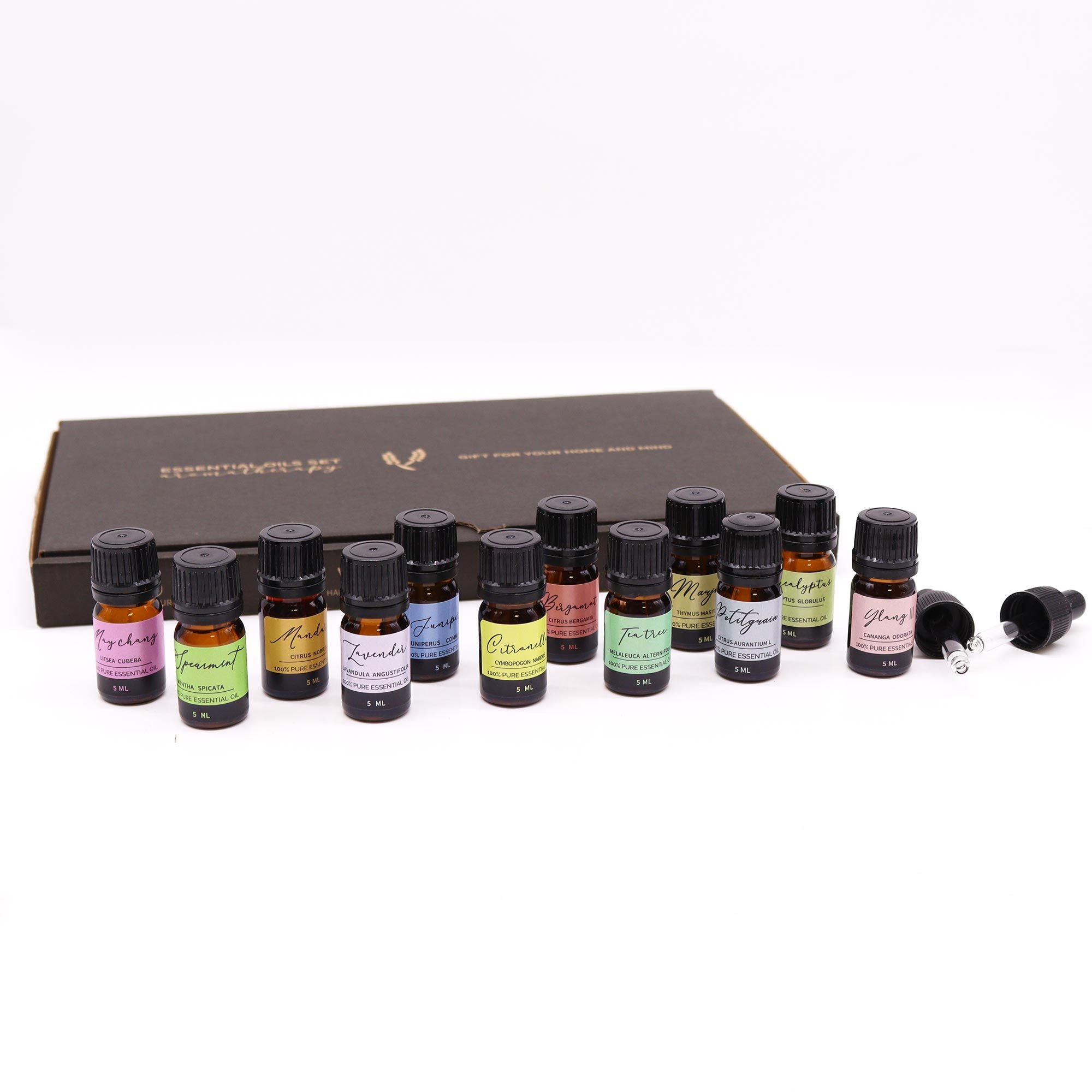 Conjunto de Óleos Essenciais de Aromaterapia – Primavera (12×5 ml)