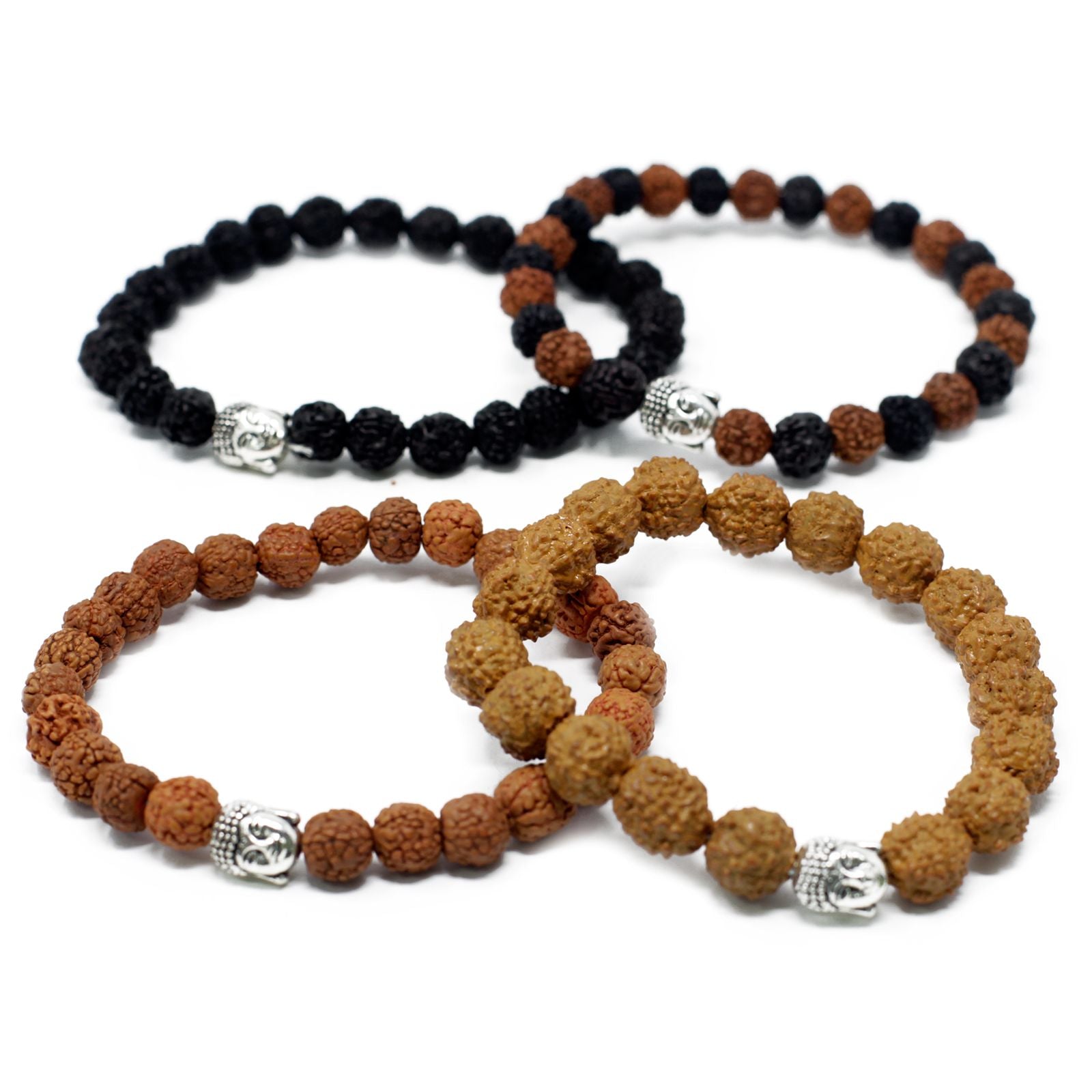 Sortido de Braceletes Rudraksha com Buda