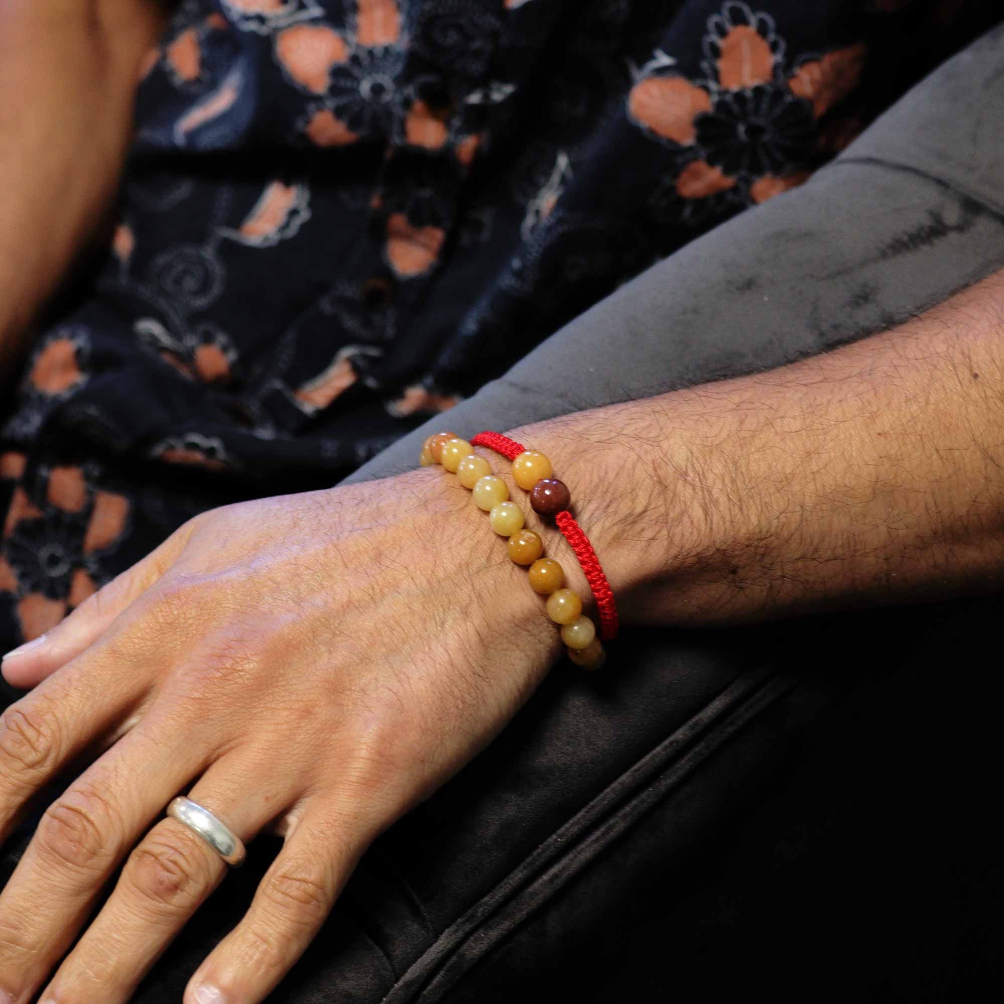 Set of Double Power Bracelets in Natural Stones – Yellow Aventurine
