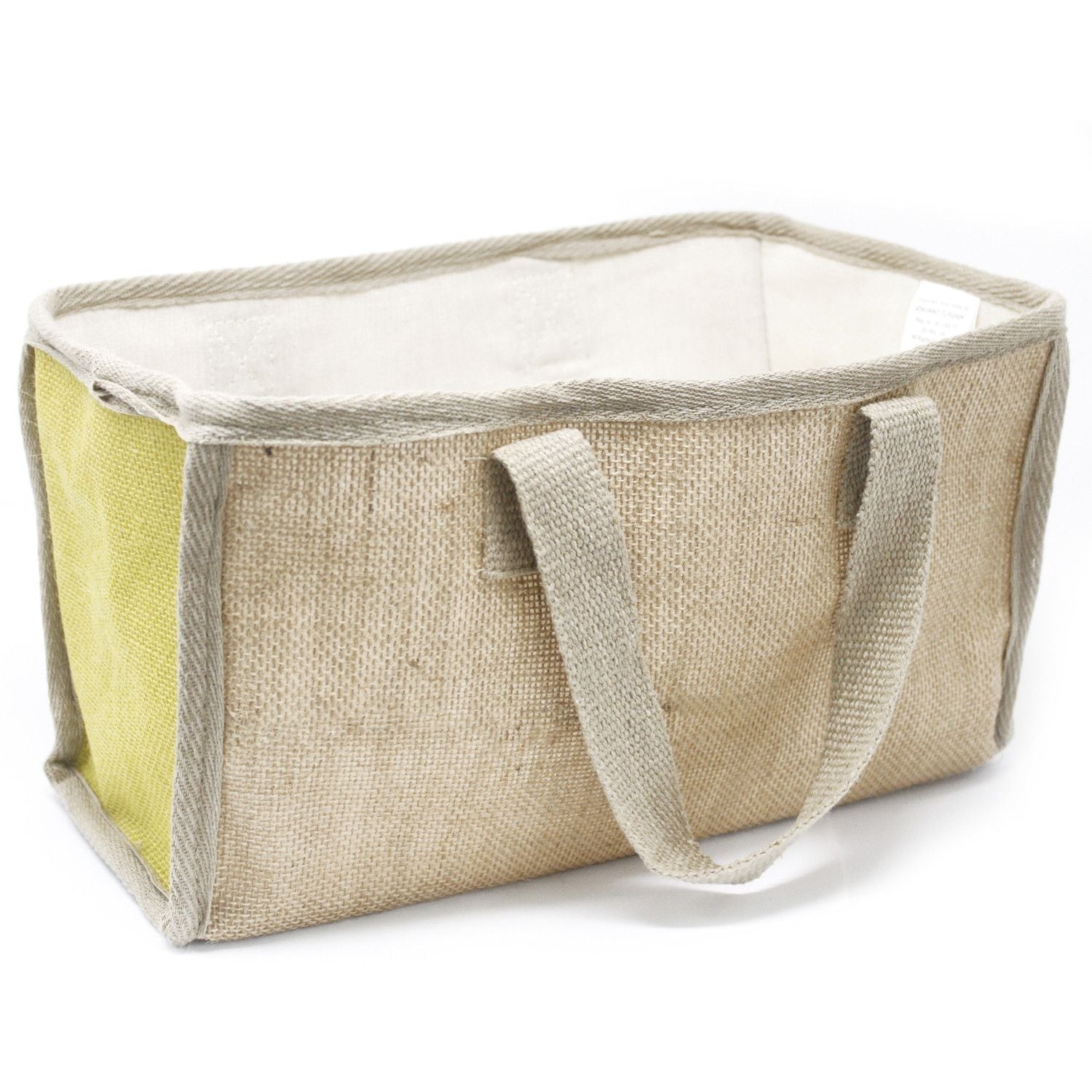 Cesto Grande de Juta - 33x18x20 cm - Amarelo