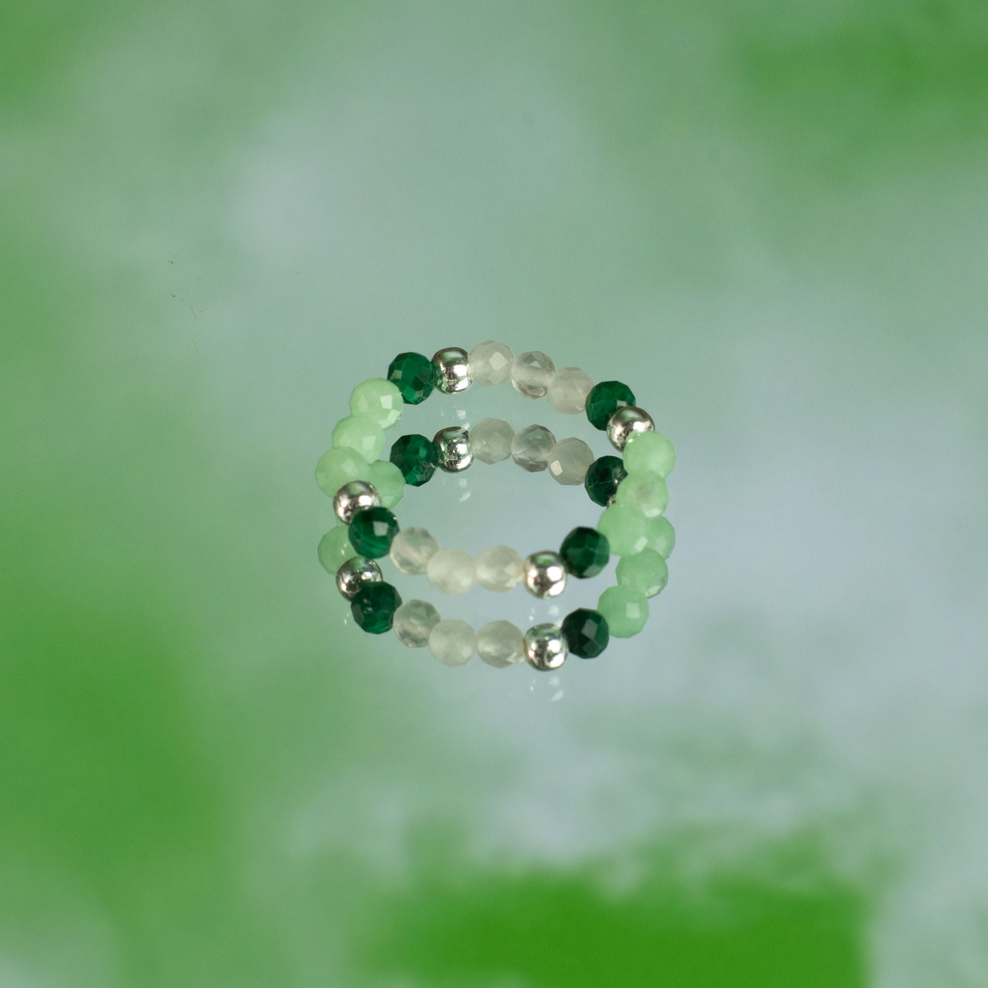 Conjunto de Anéis com Pedra Nymph – Espírito da Floresta