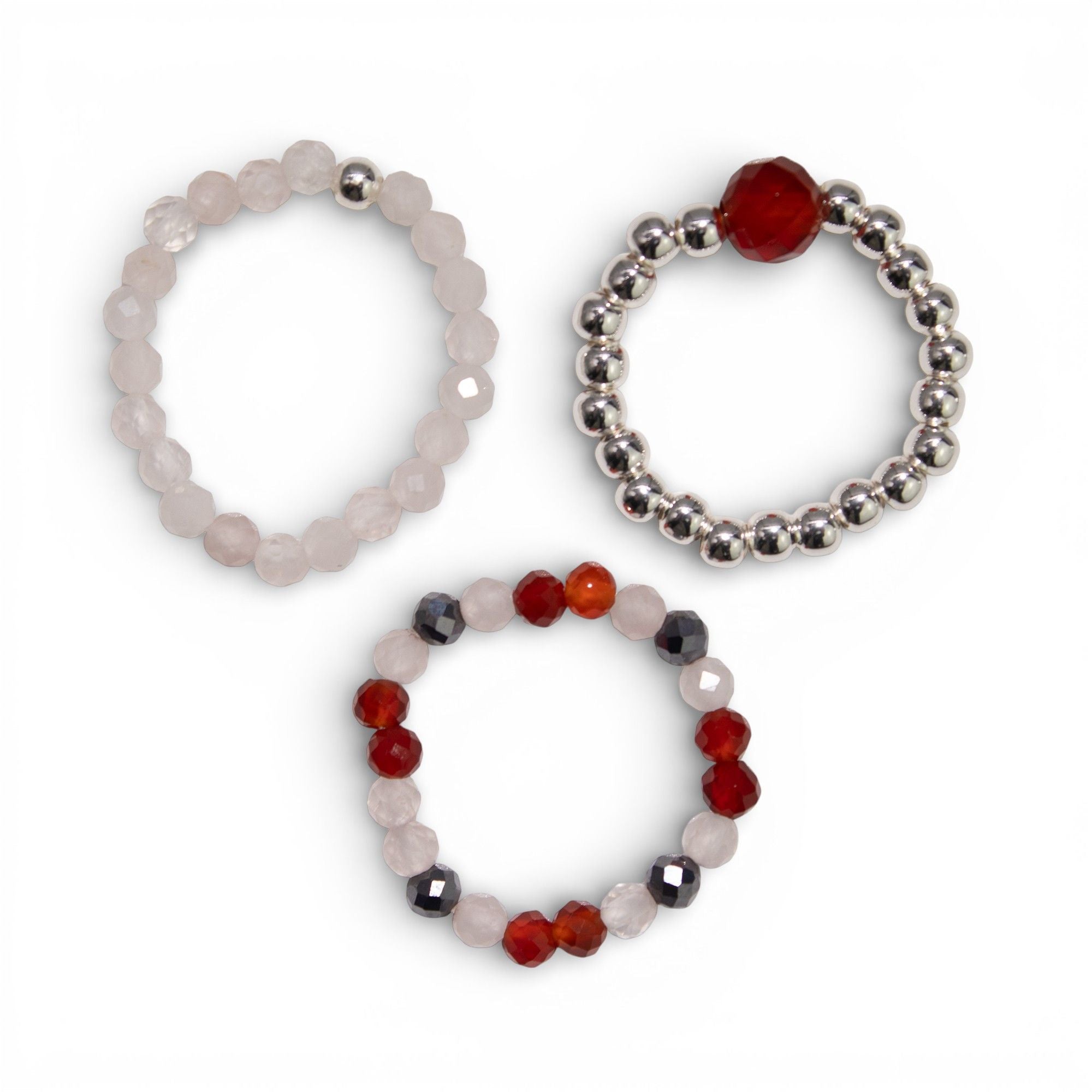 Conjunto de Anéis com Pedra Nymph – Amor e Fogo