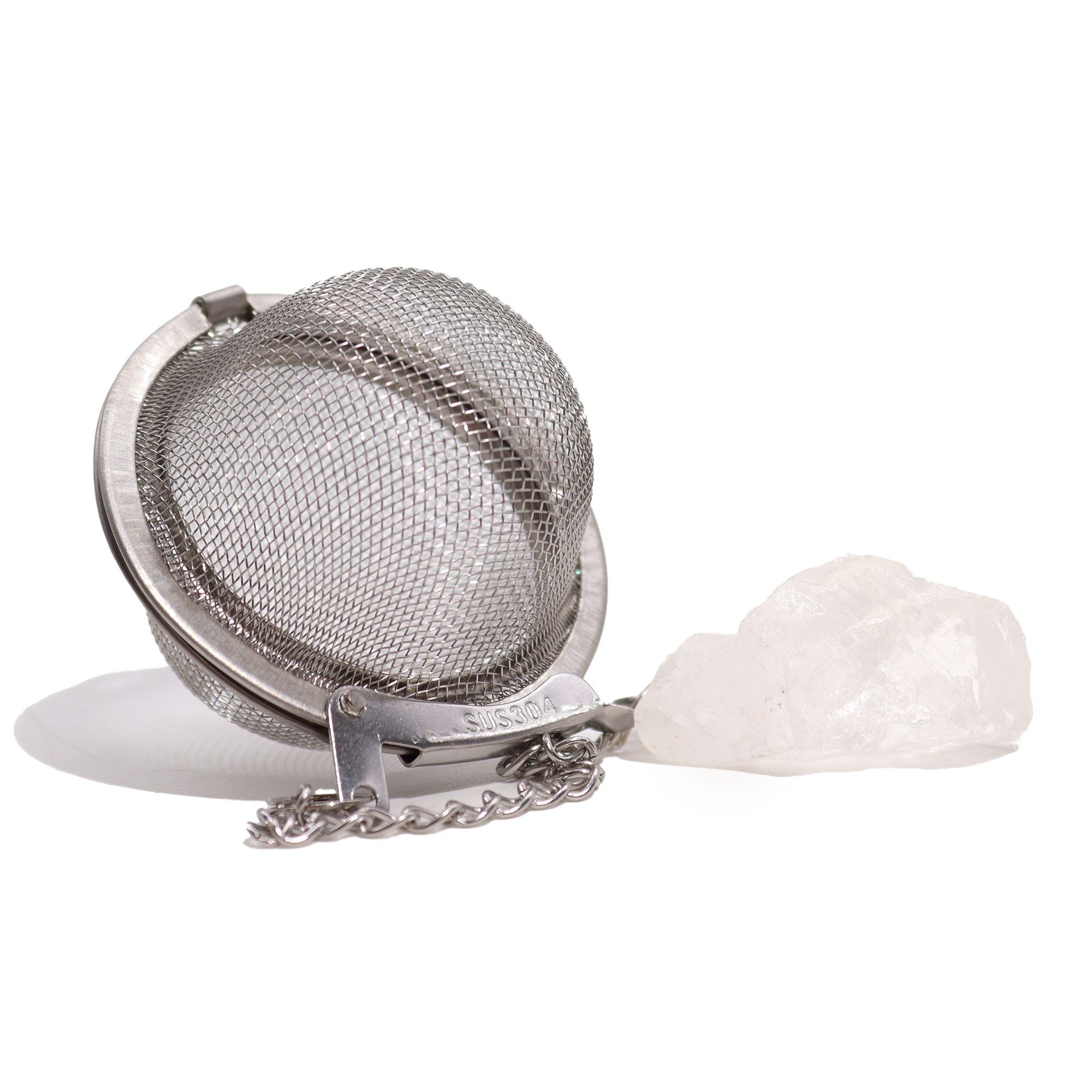 Infusor de Chá com Pedra Natural em Cristal Bruto – Quartzo Transparente