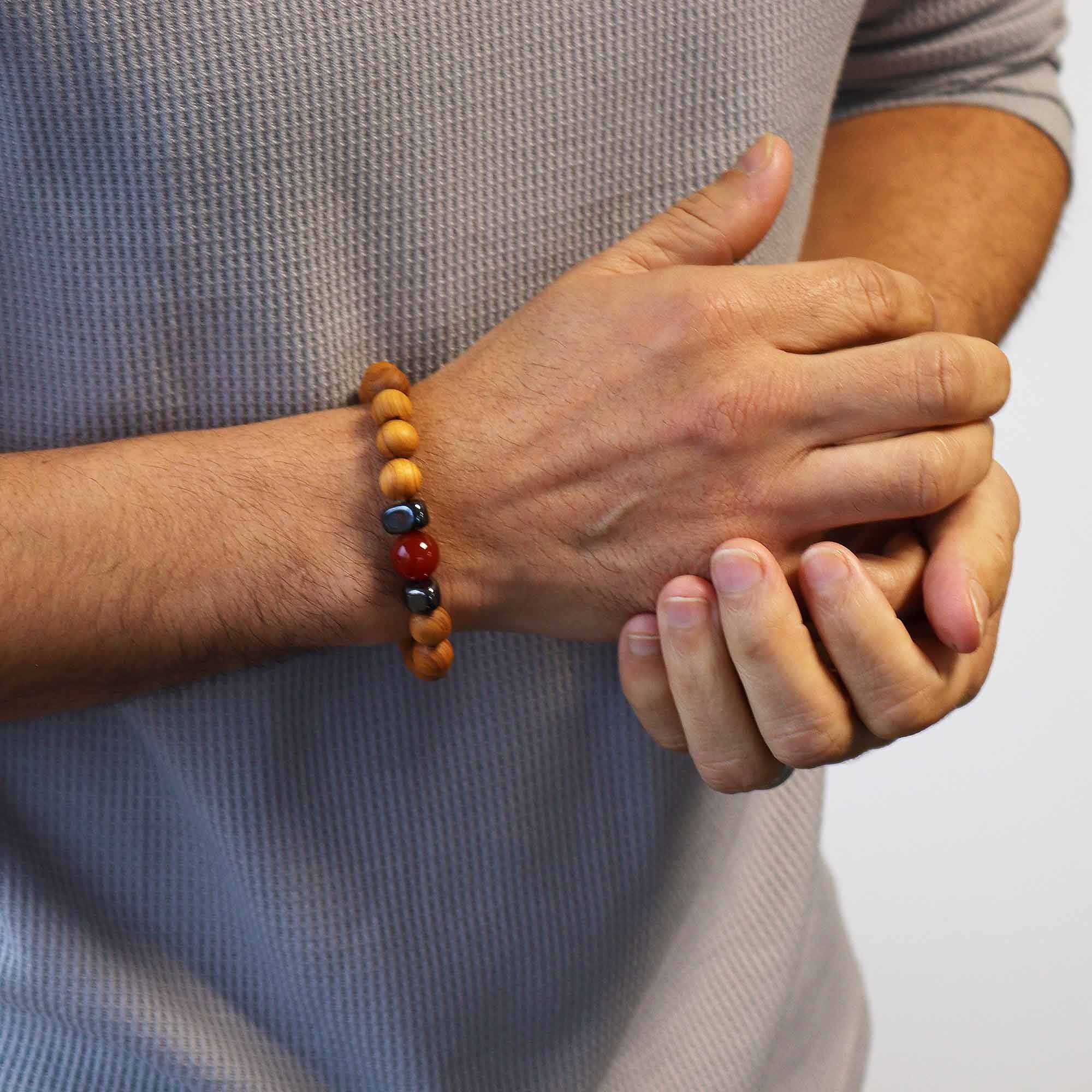 Cedar Bracelet – Root Chakra – Red Jasper