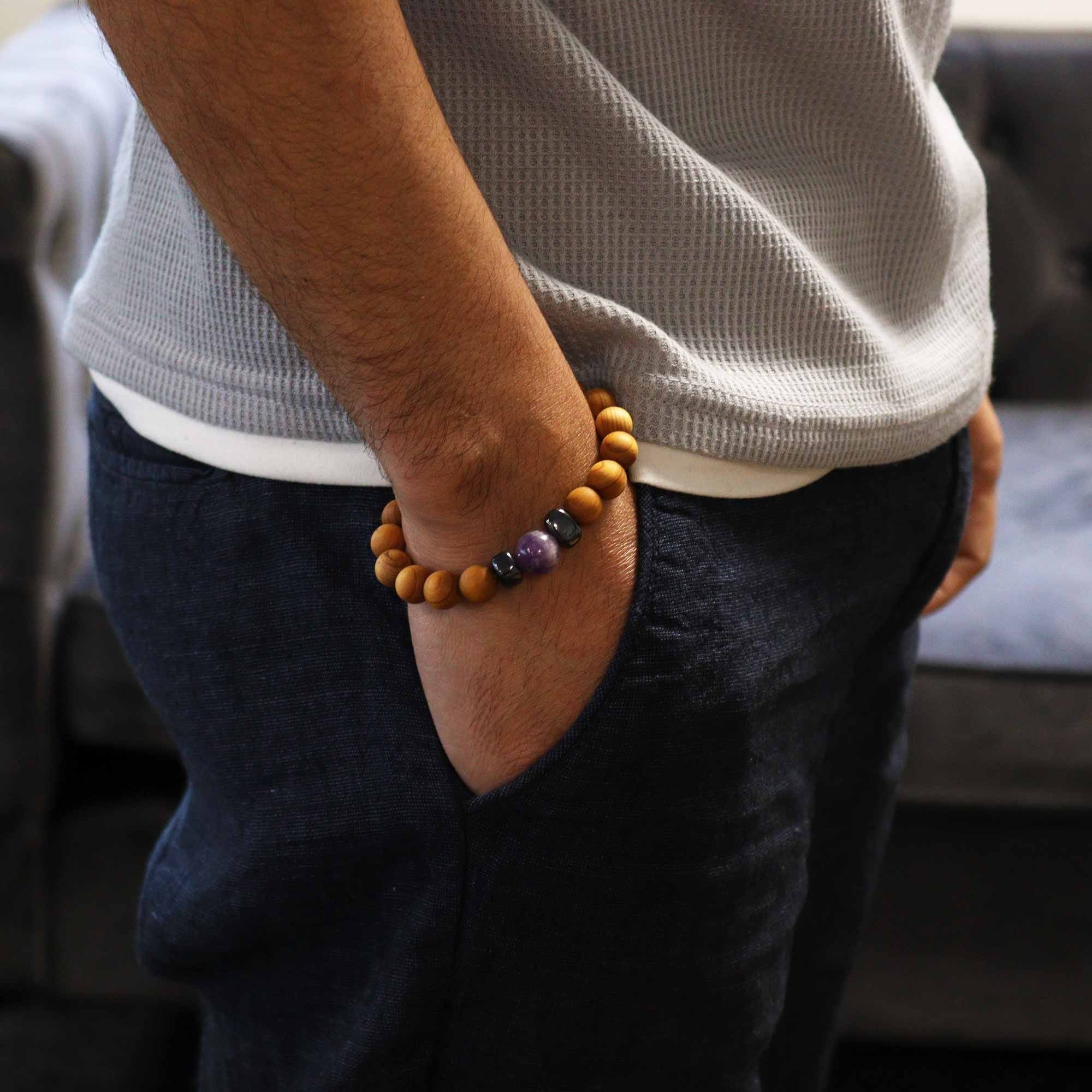 Cedar Bracelet – Third Eye Chakra – Amethyst