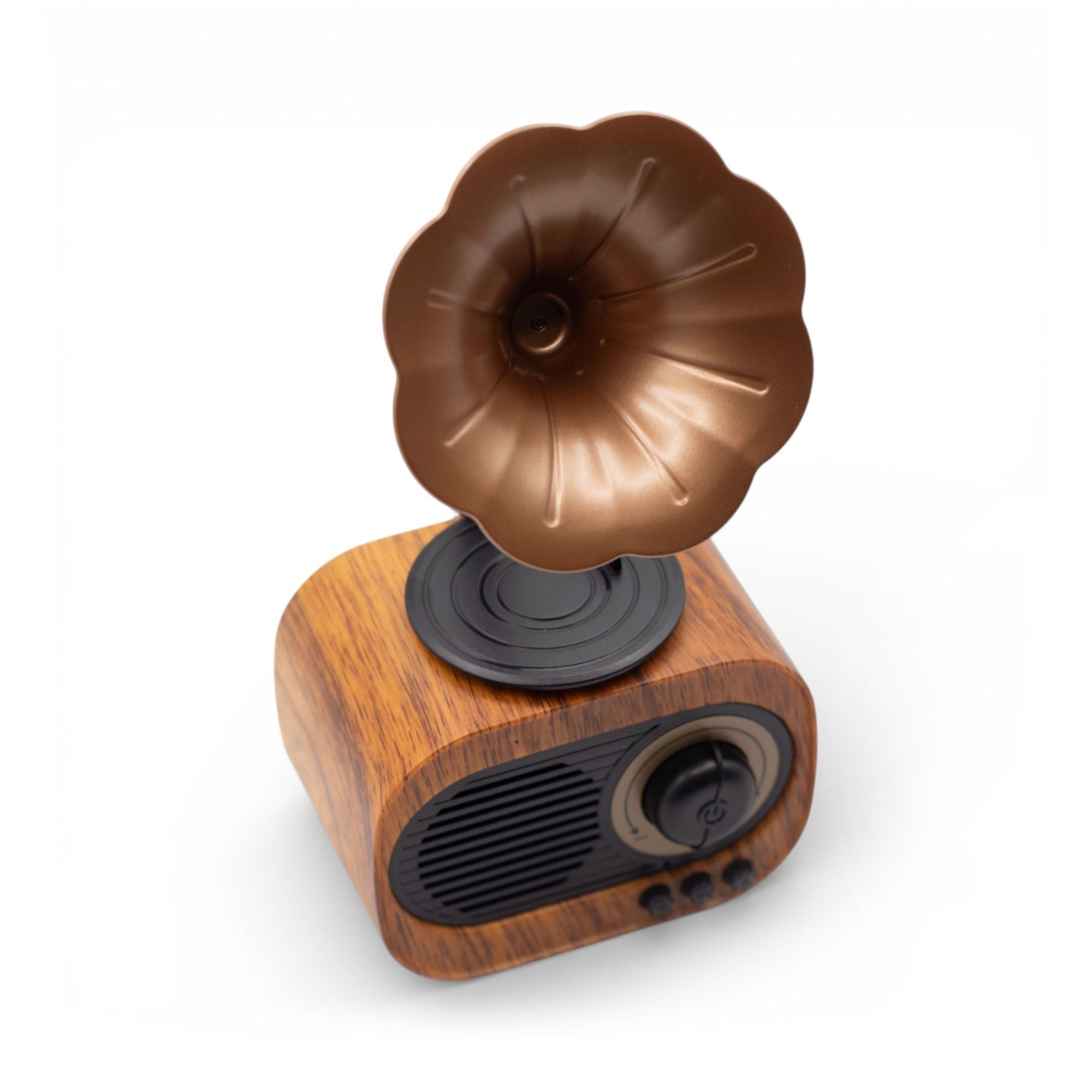 Coluna de Som Mini Gramofone Retro com Bluetooth e Rádio FM