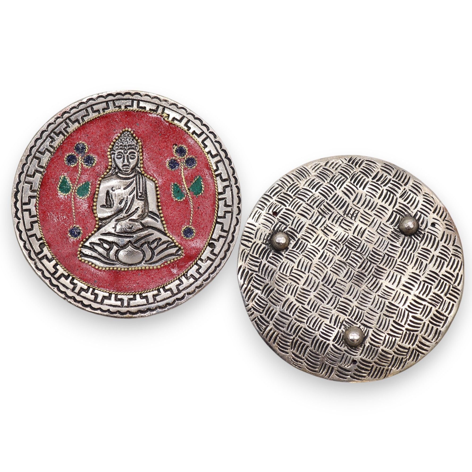 Suporte de Incenso Buda Vermelho Decorativo