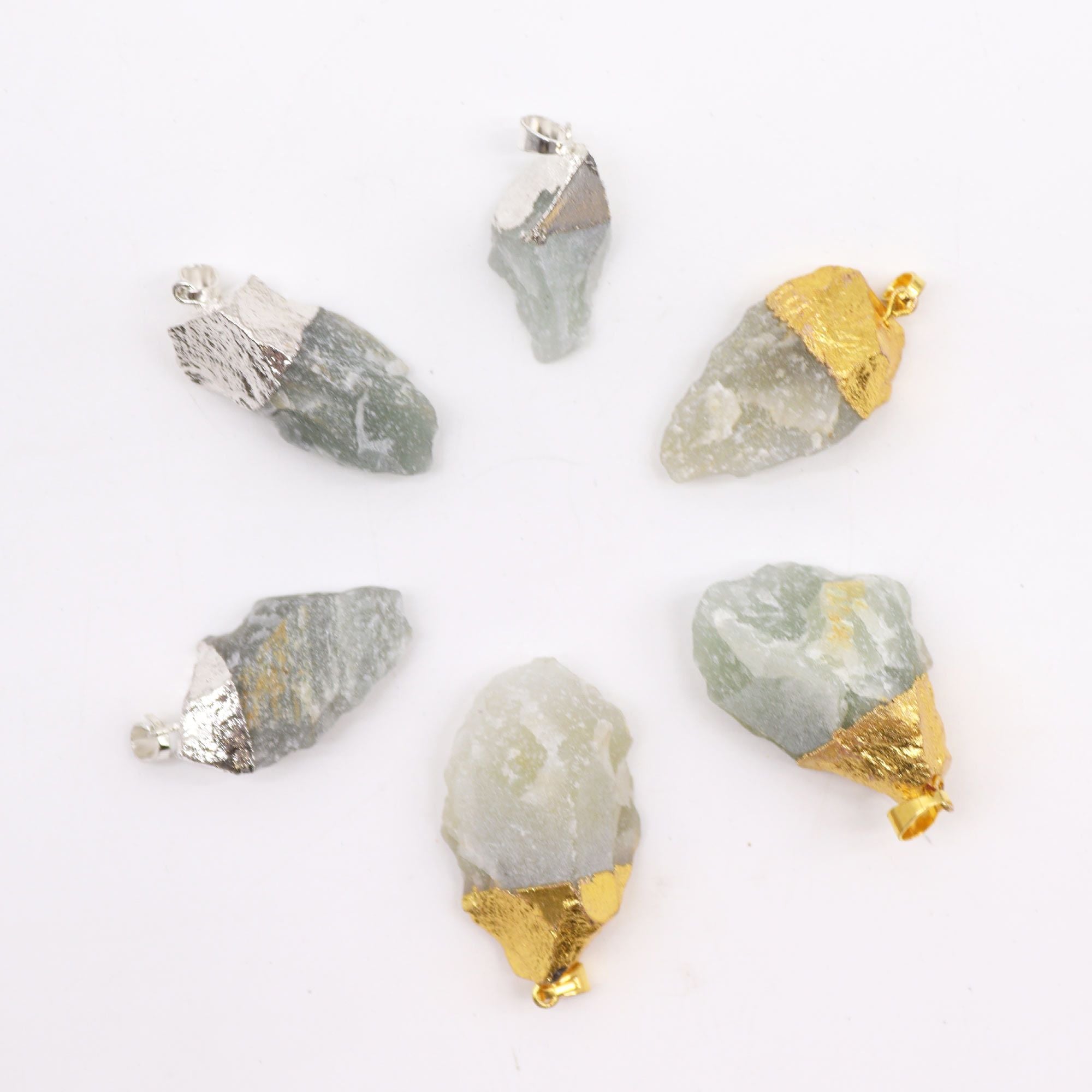 Pendentes de Sodalite Indiana Banhados a Prata (6 unidades sortidas)