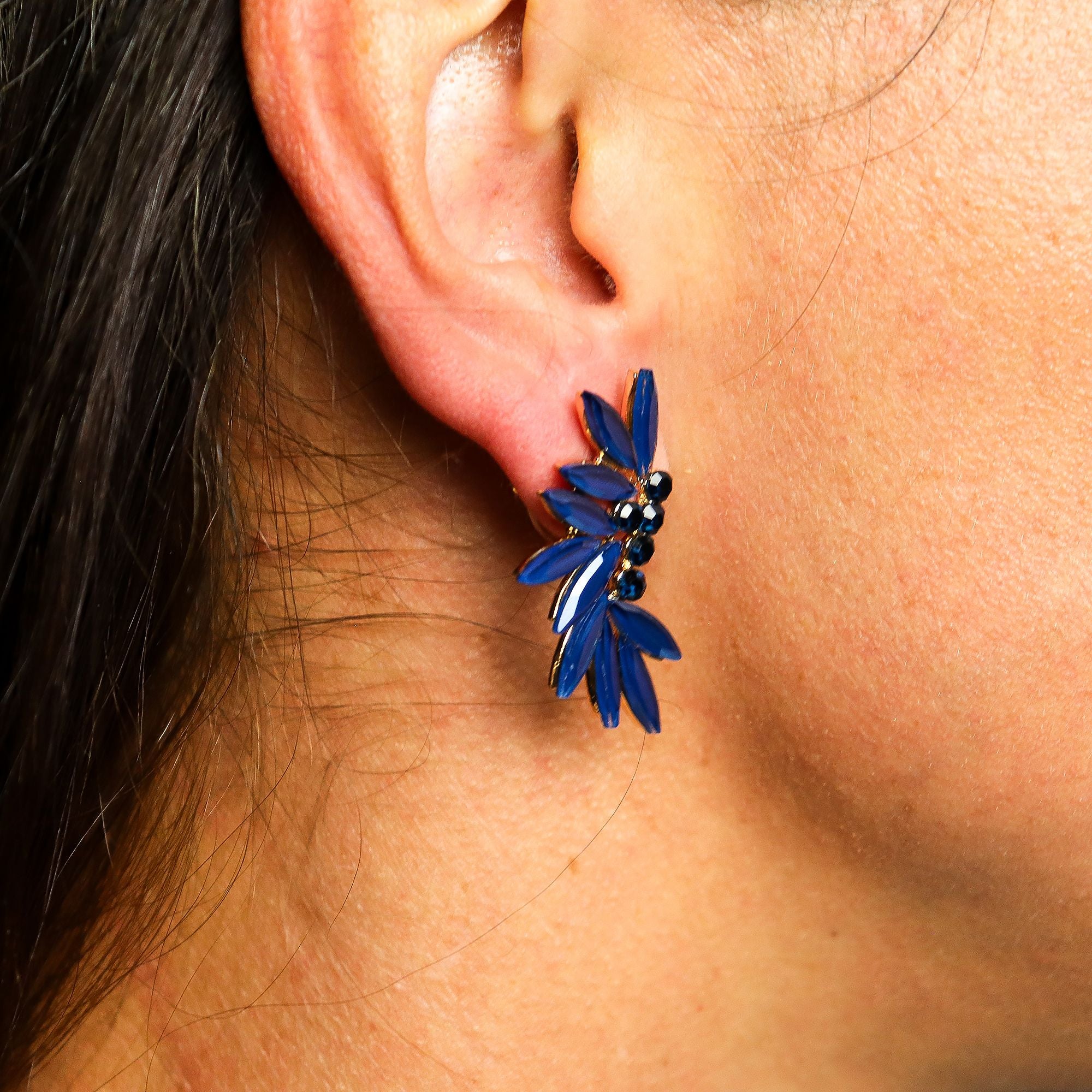 Brincos de Cristal Vintage - Fadas - Azul
