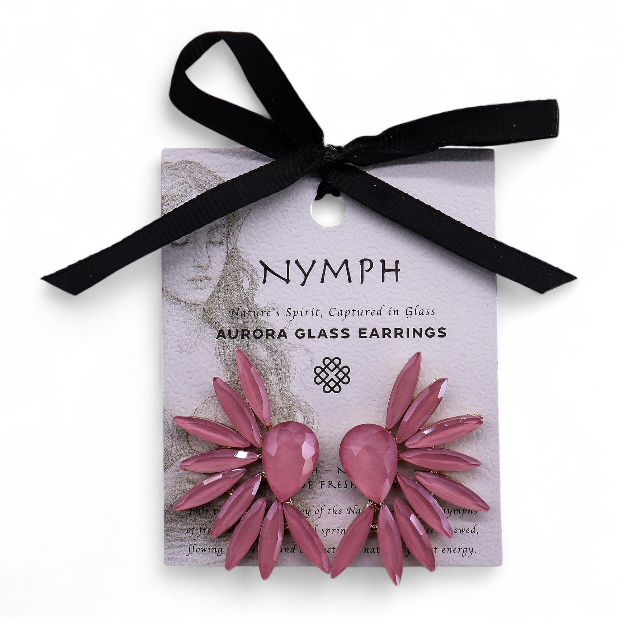 Brincos de Cristal Vintage - Asas de Anjo - Quartzo Rosa