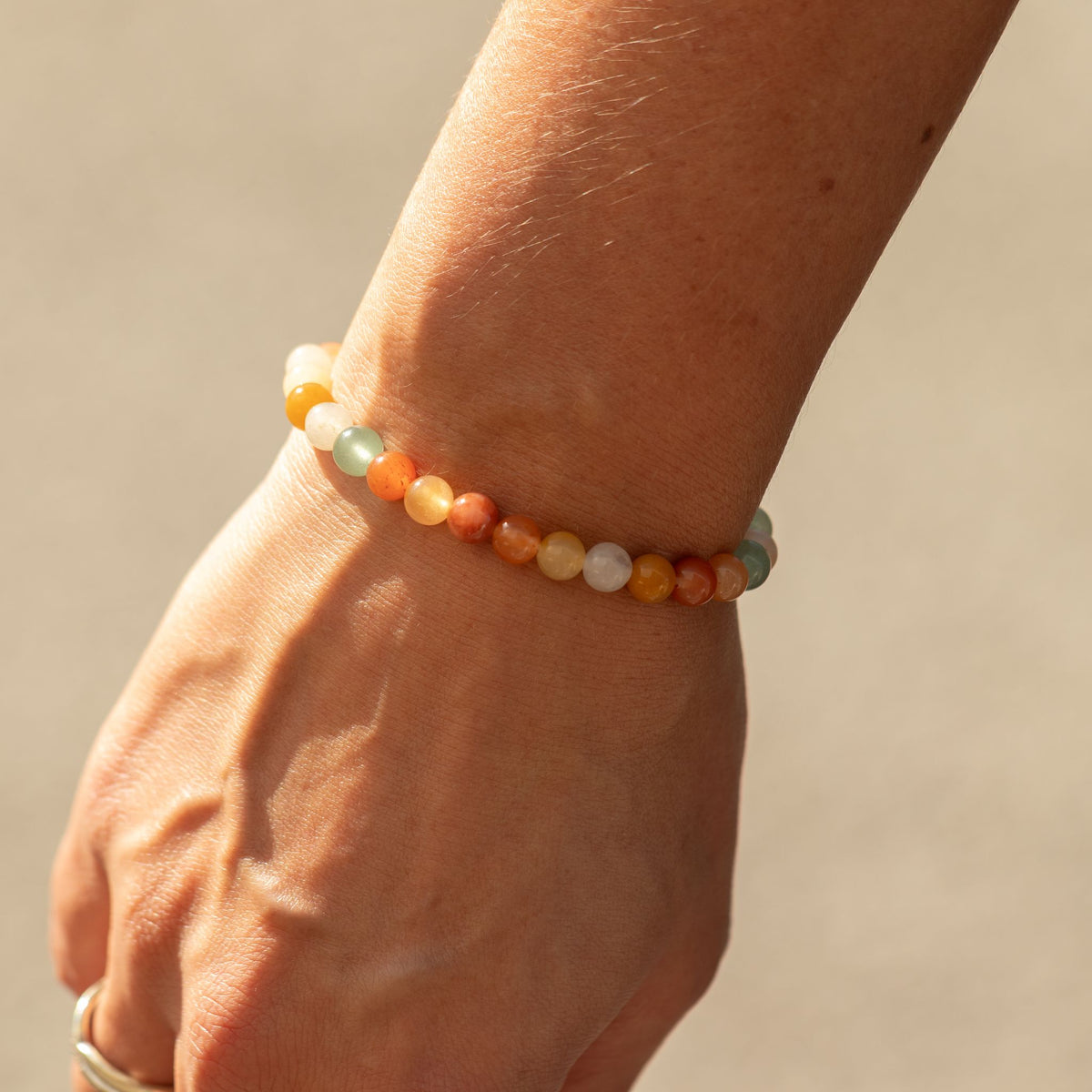 Pulseira de Poder Pequena (17cm x 6mm) - Ágata Arco-Íris