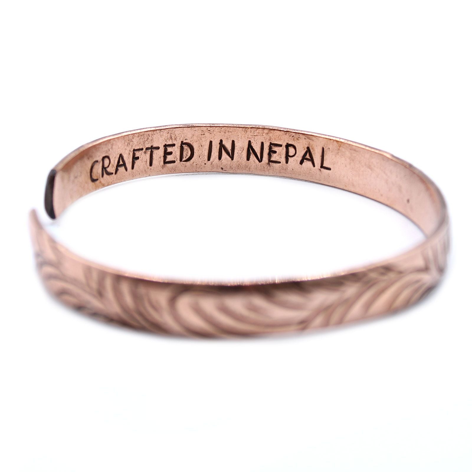 Tibetan Copper Bracelet - Fine Tribal Swirls