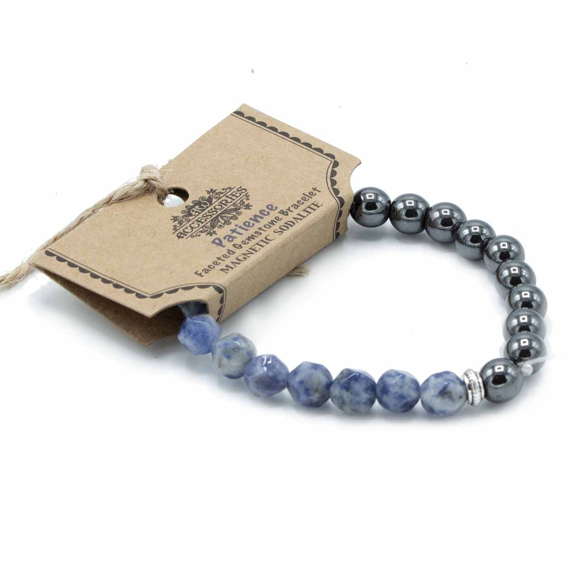 Pulseira Magnética em Pedra Natural Entalhada – Sodalite