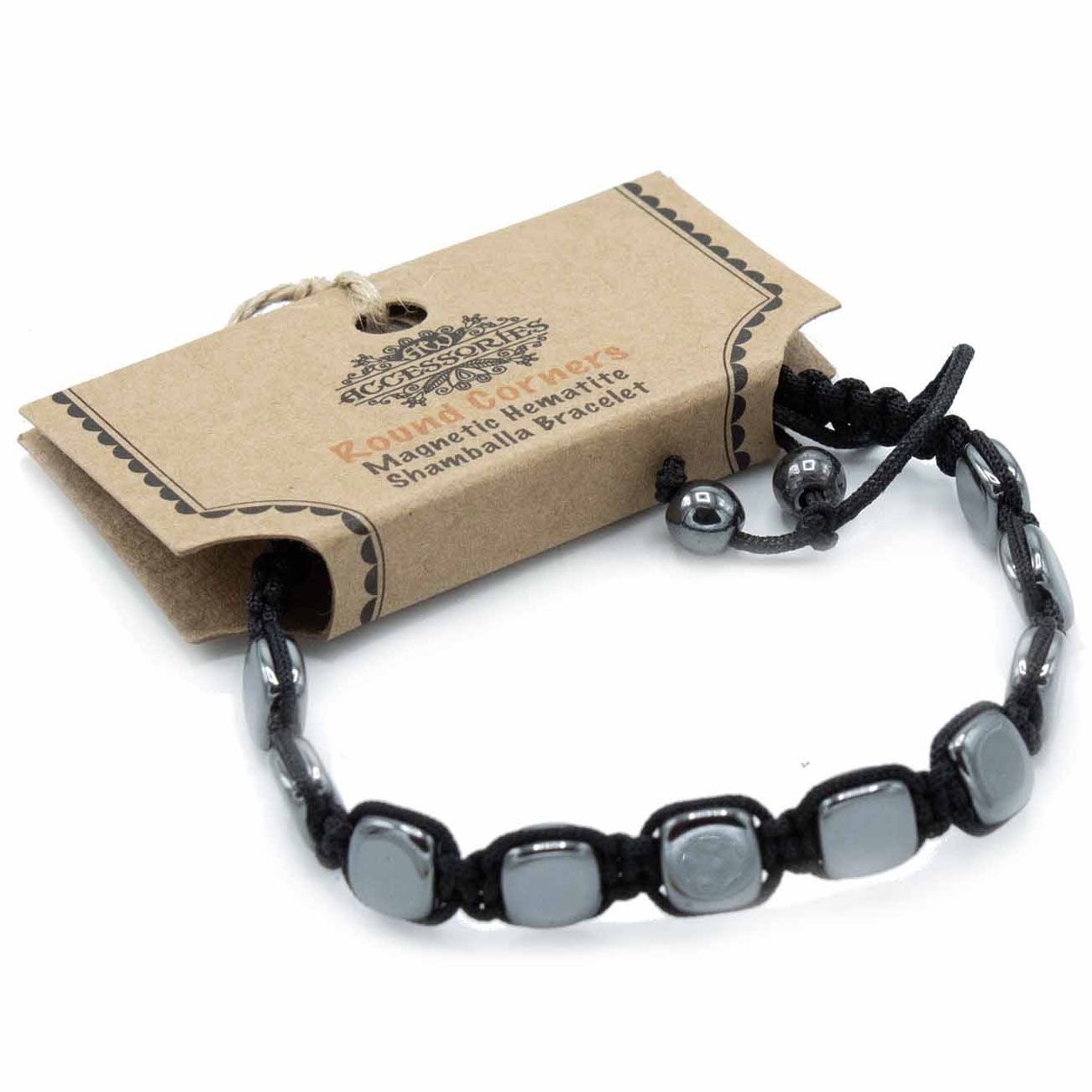 Pulsera Magnética Shamballa de Hematita – Bordes Redondeados