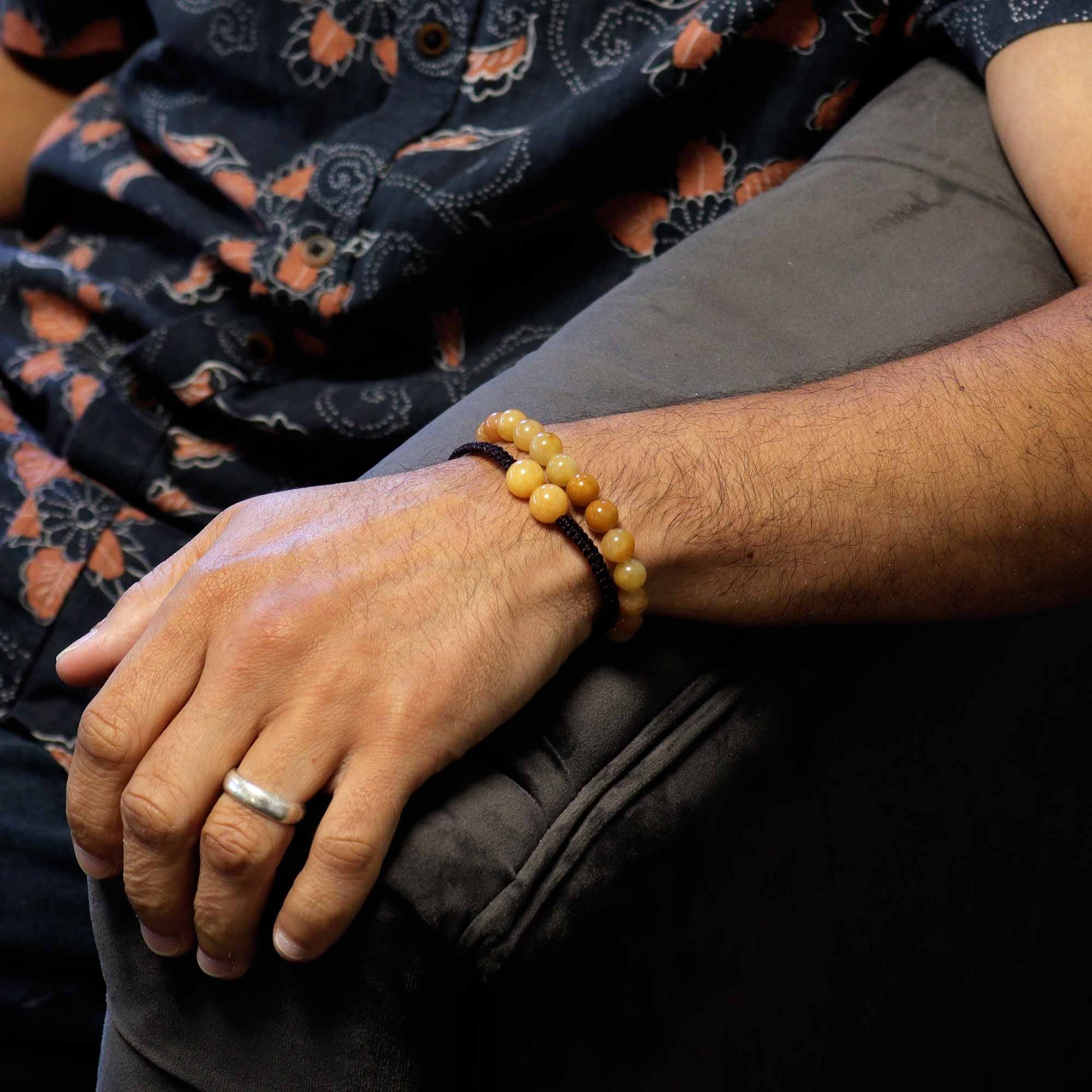 Set of Double Power Bracelets in Natural Stones – Yellow Aventurine